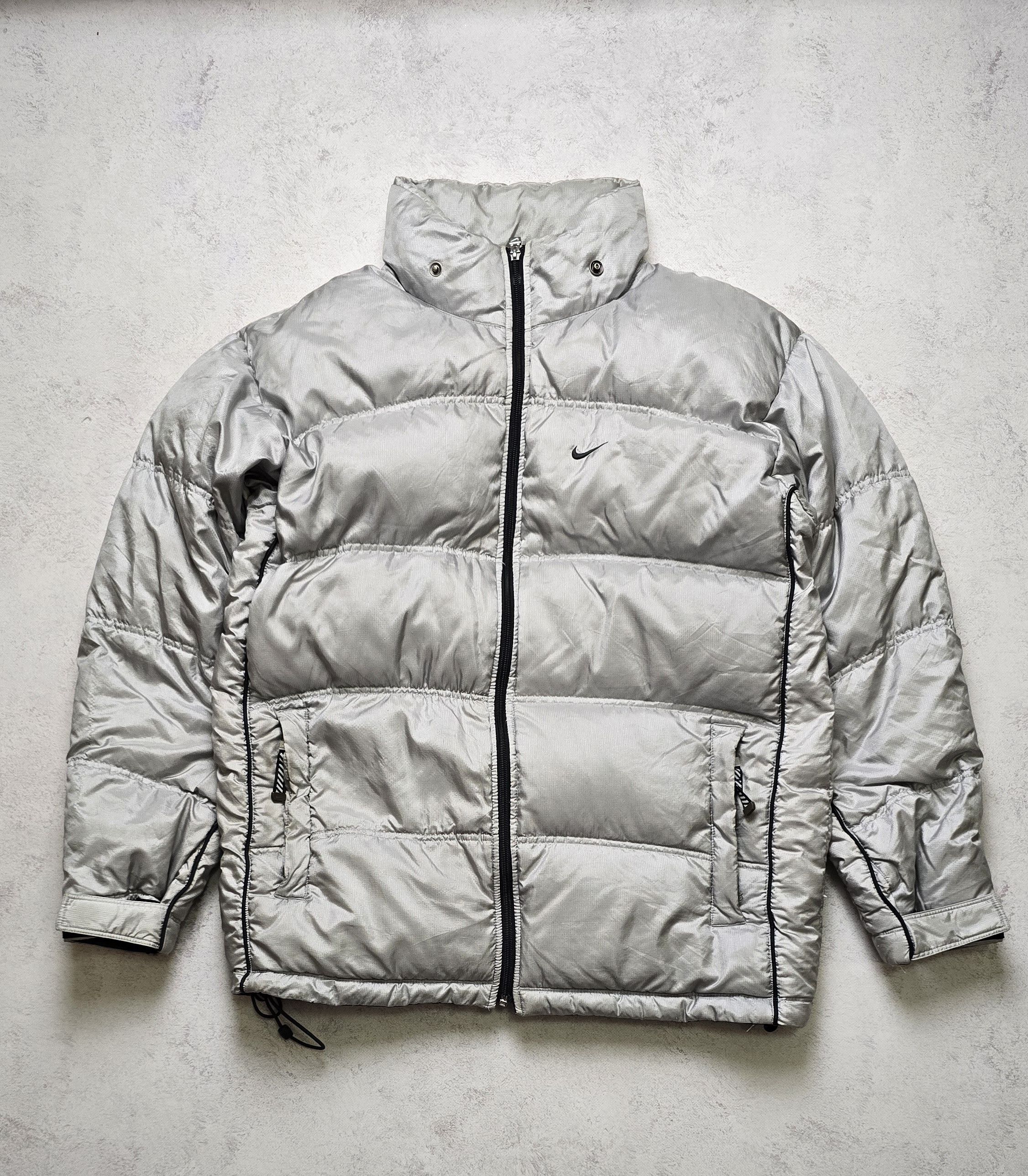 Nike Nike Vintage Y2K Silver Down Puffer Jacket Heavy Winter Coat Size US M / EU 48-50 / 2 - 1 Thumbnail