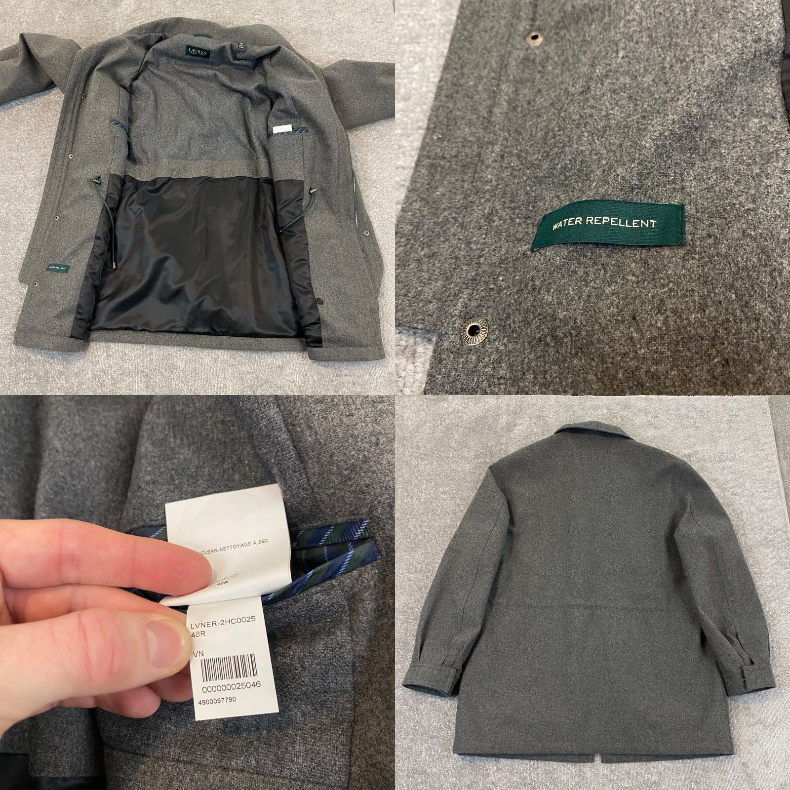 Ralph Lauren Lauren Ralph Lauren Coat Mens Gray Long Full Zip Pea Wool Pockets L/S 48 R Size US M / EU 48-50 / 2 - 9 Thumbnail