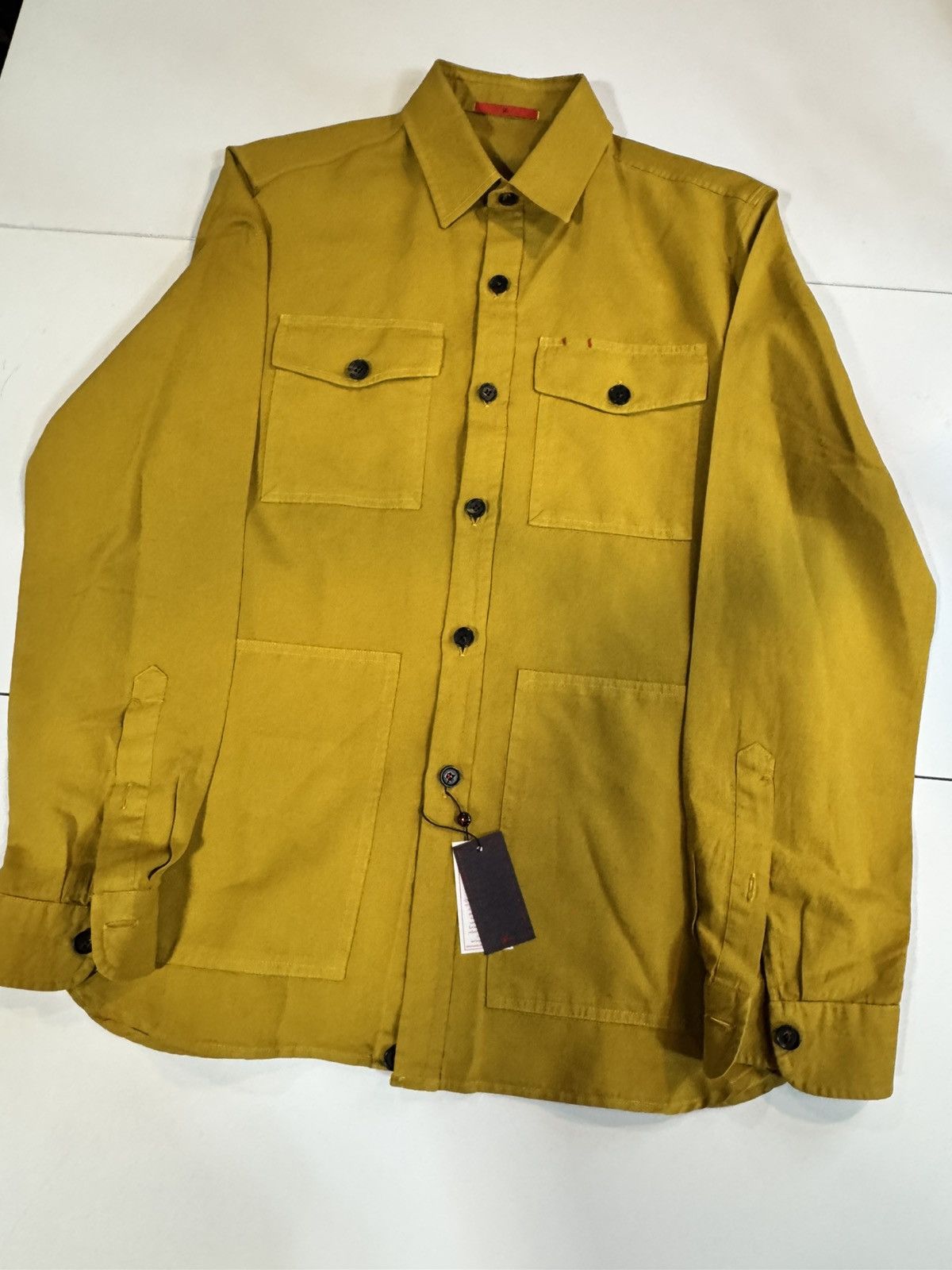 Isaia Napolii Isaia Napoli Natural Cashmere Four Pocket Gold Overshirt Size US L / EU 52-54 / 3 - 1 Thumbnail