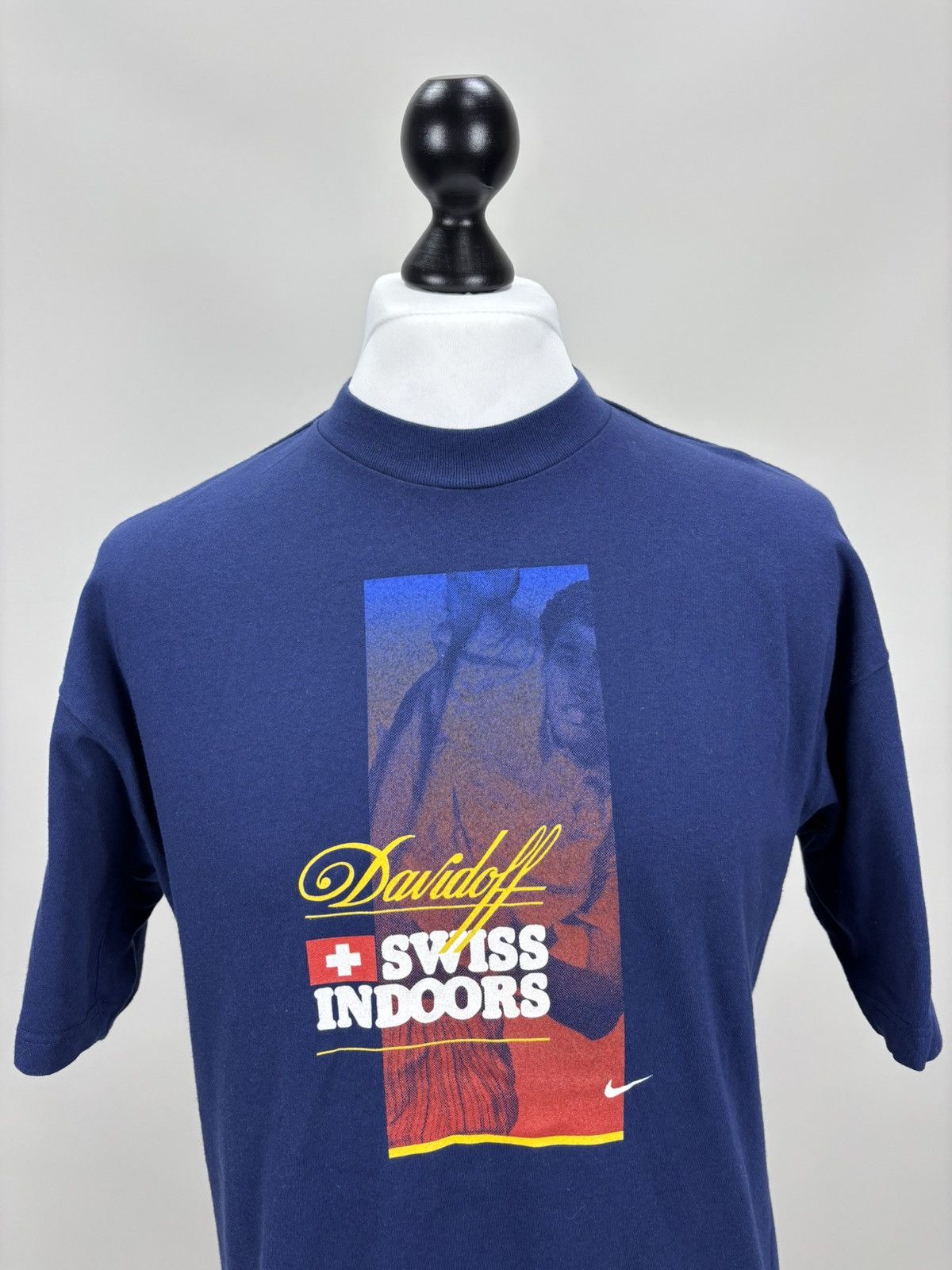 Nike Mens vintage t shirt Nike Davidoff Swiss Indoors Tennis Size US M / EU 48-50 / 2 - 3 Thumbnail