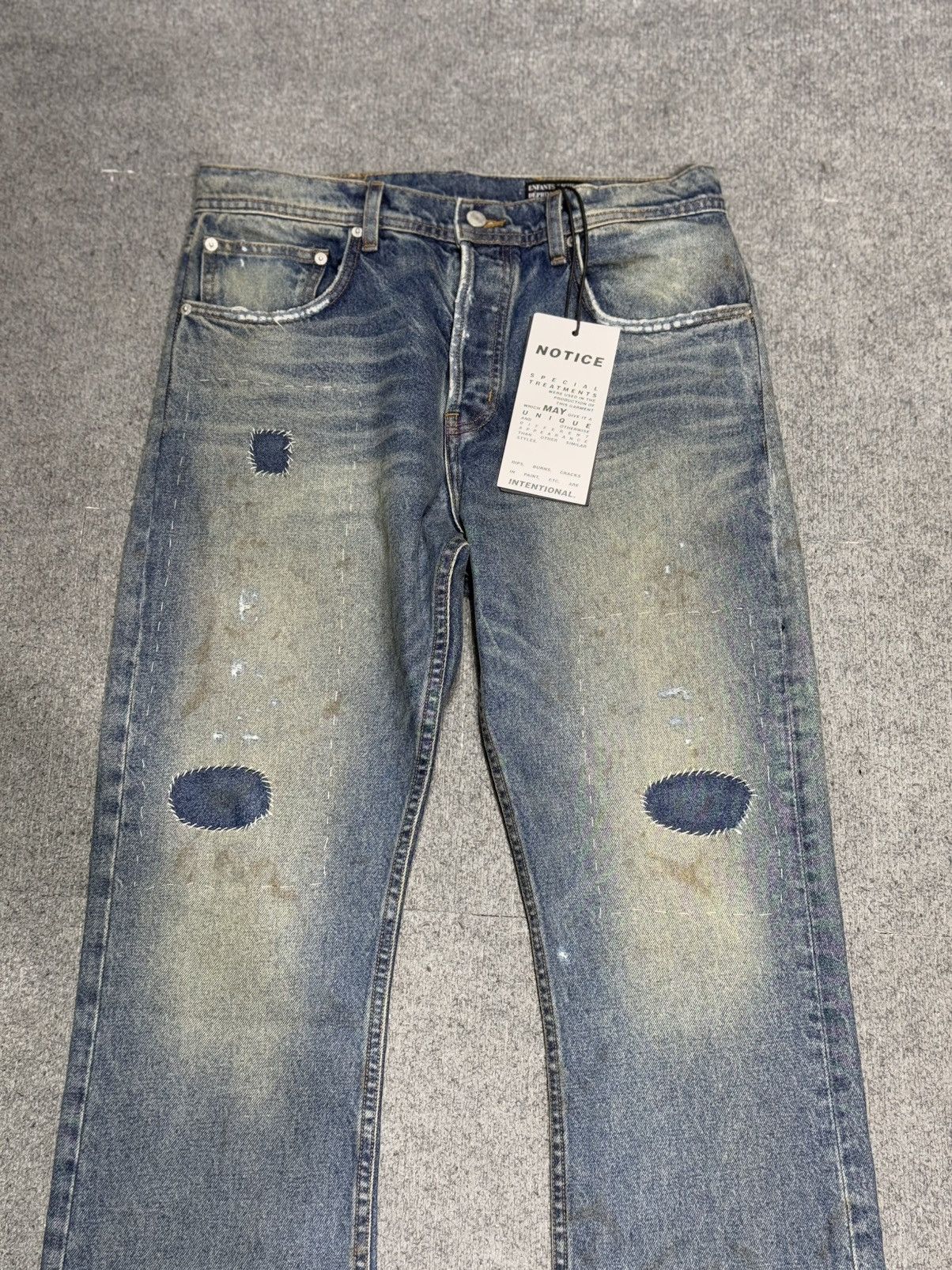 Enfants Riches Deprimes ERD - Hit & Run Straight- Appliquéd Distressed Jeans Size US 34 / EU 50 - 2 Thumbnail
