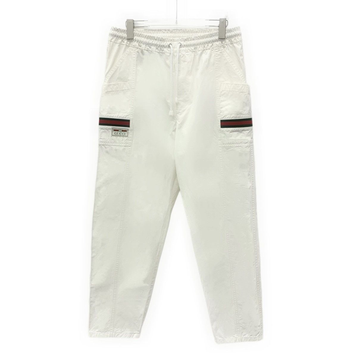 Gucci Gucci White Stripe Webbing Cotton Casual Pants K26WX Size 28" / US 6 / IT 42 - 1 Thumbnail