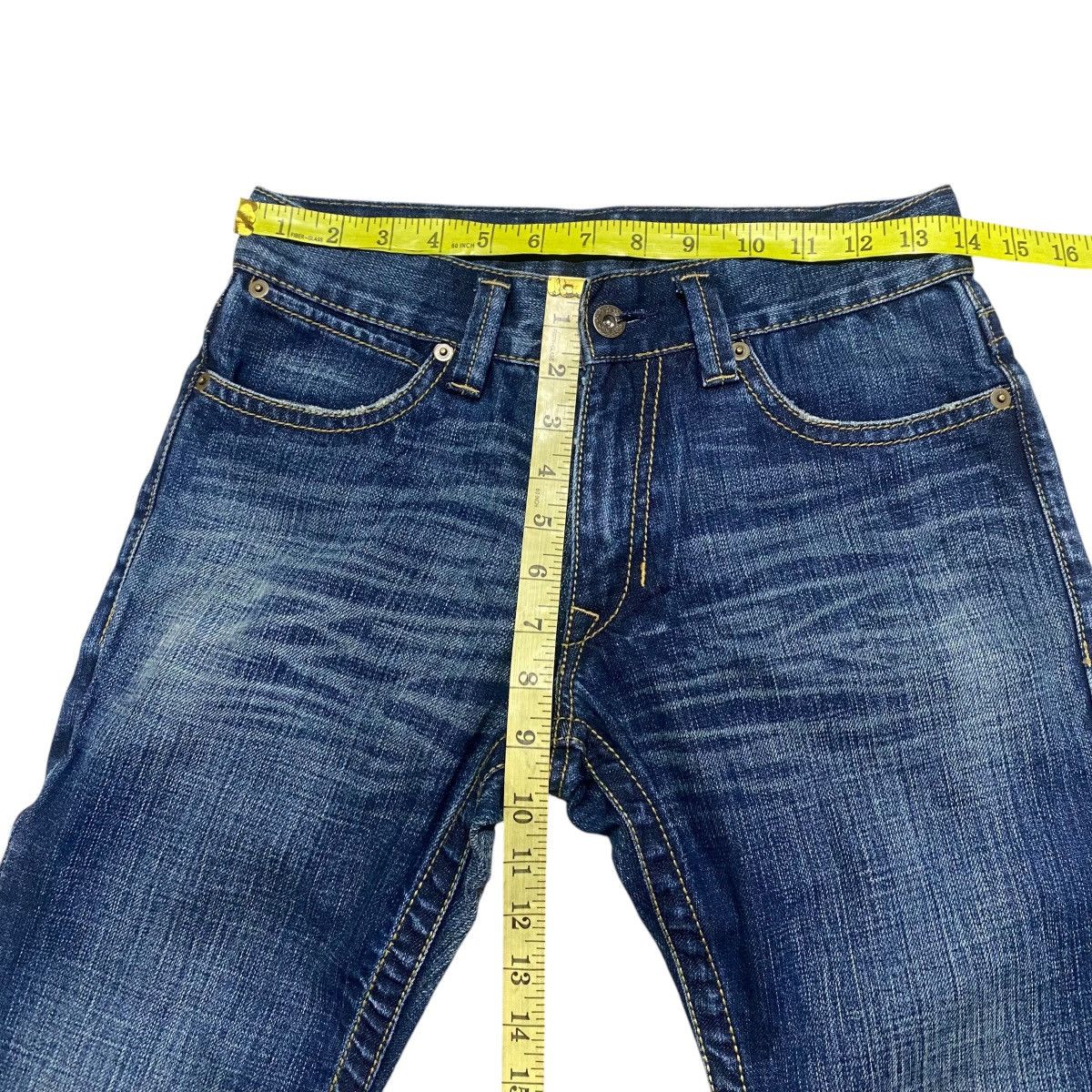 Japanese Brand Japanese Brand Leather Pocket Denim Flare Jeans Size US 27 - 18 Thumbnail
