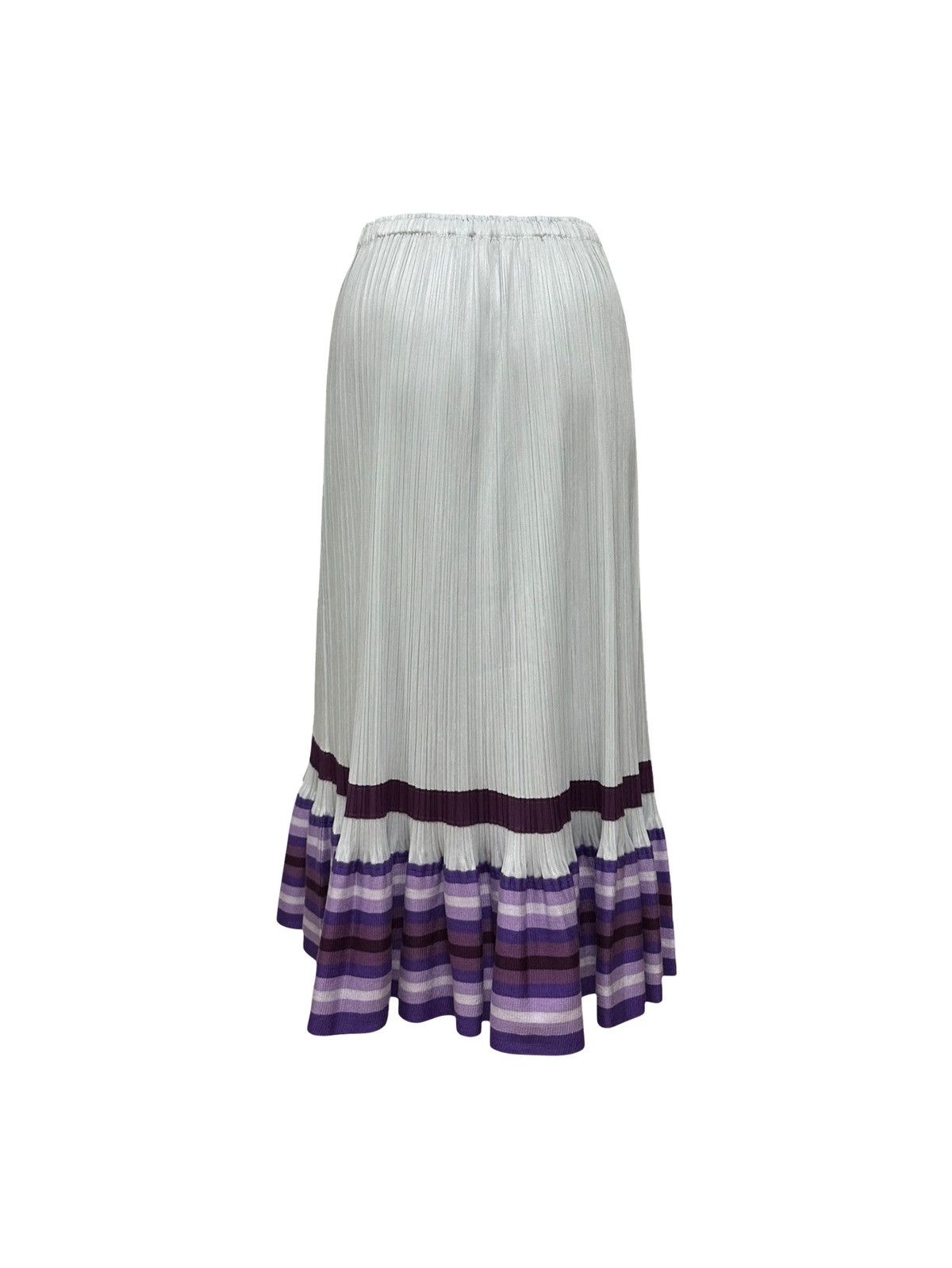 Pleats Please Issey Miyake PLEATS PLEASE ISSEY MIYAKE Striped Knit Trim Midi Skirt Size 27" / US 4 / IT 40 - 2 Thumbnail