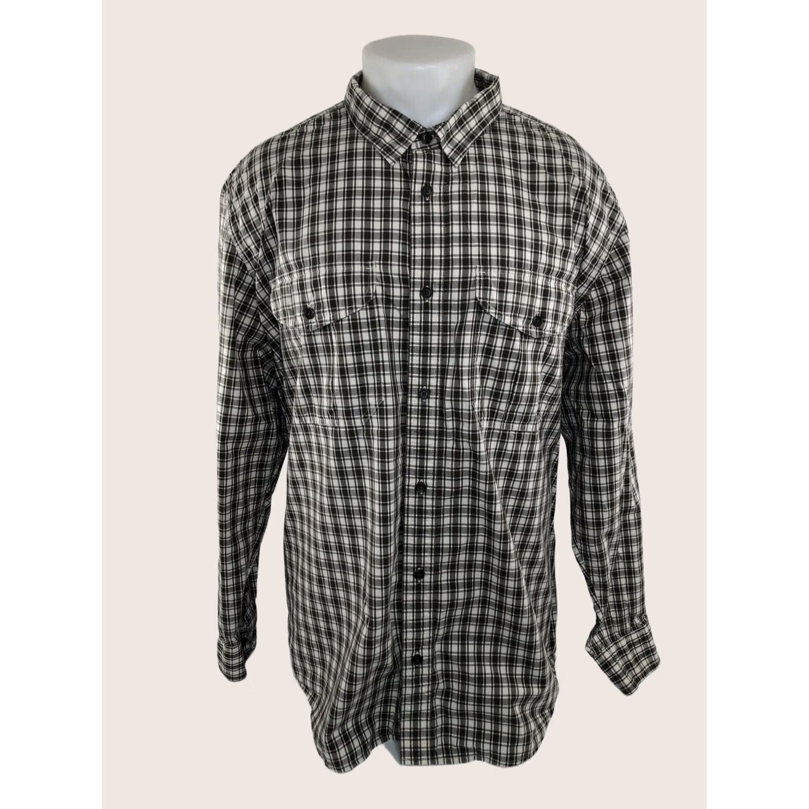 Filson Filson Shirt Plaid Lightweight 2XL Mens Long Sleeve Gray Beige Size US XXL / EU 58 / 5 - 1 Thumbnail