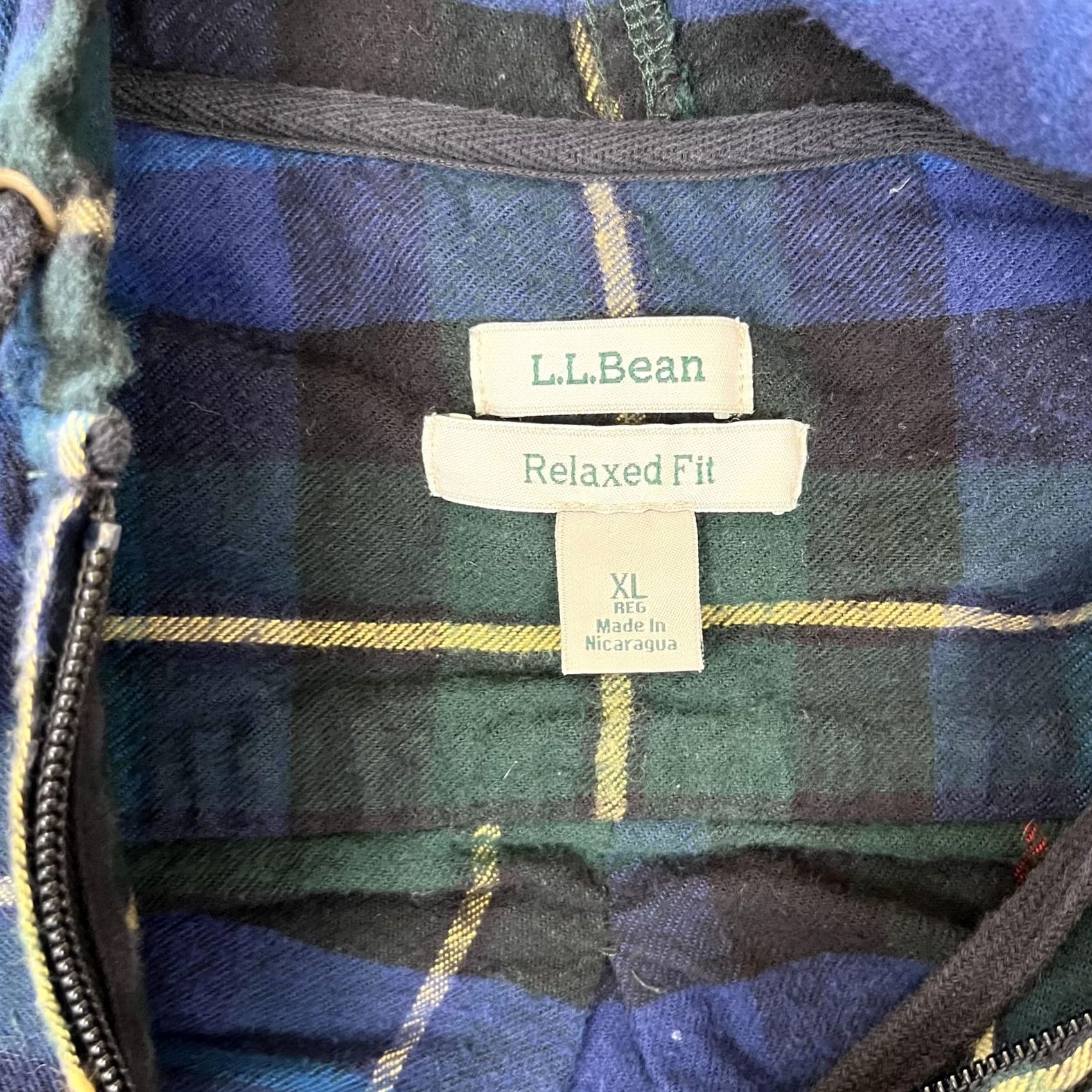 Vintage VINTAGE L.L. Bean Jacket Mens XL Blue Plaid Flannel Hooded Full Zip Lightweight Size US XL / EU 56 / 4 - 6 Thumbnail
