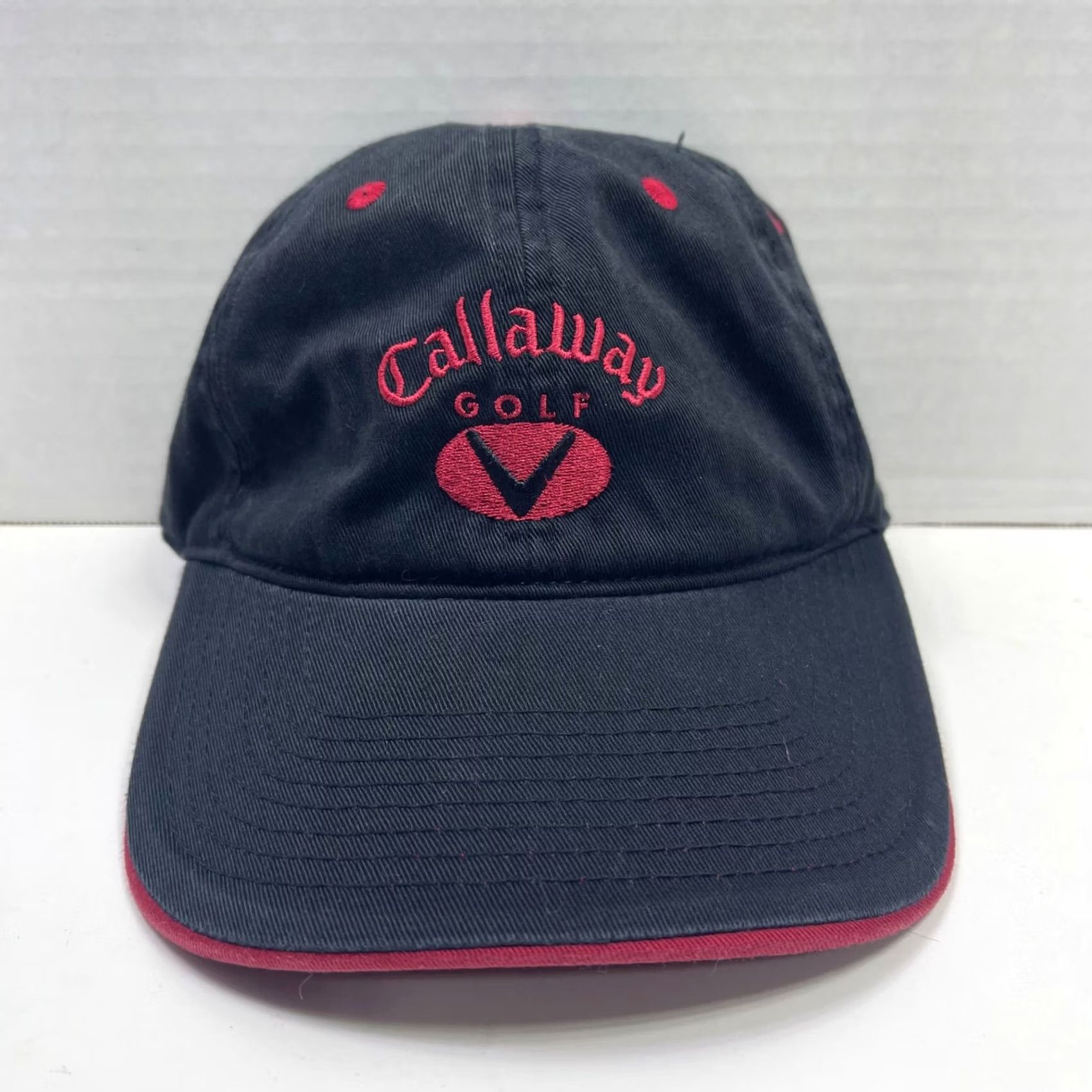 Callaway VINTAGE Callaway Golf hat Baseball Cap Trucker Hat Adjustable Strap Black Red 80s 90s Dad Mens Hat Size ONE SIZE - 2 Thumbnail