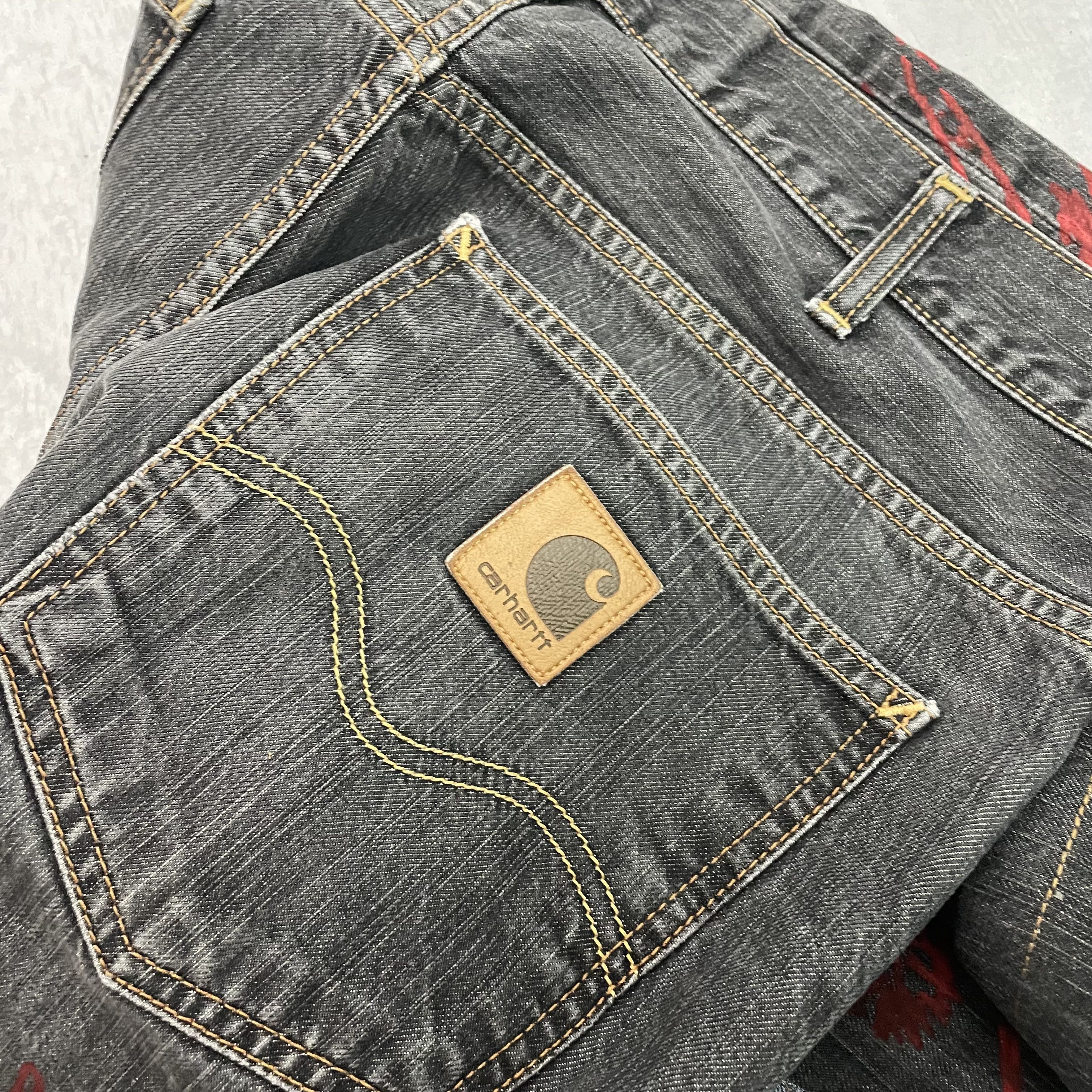 Carhartt Custom Carhartt Flared Jeans baggy fit dragon japan style Size US 37 - 10 Thumbnail