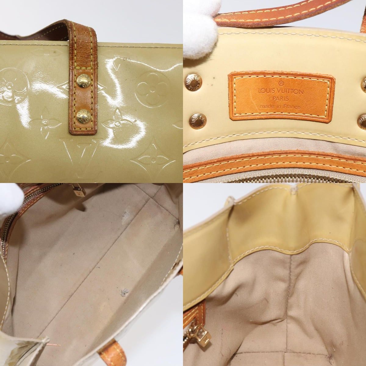 Louis Vuitton LOUIS VUITTON Monogram Vernis Reade PM Hand Bag Beige M91334 Size ONE SIZE - 11 Thumbnail
