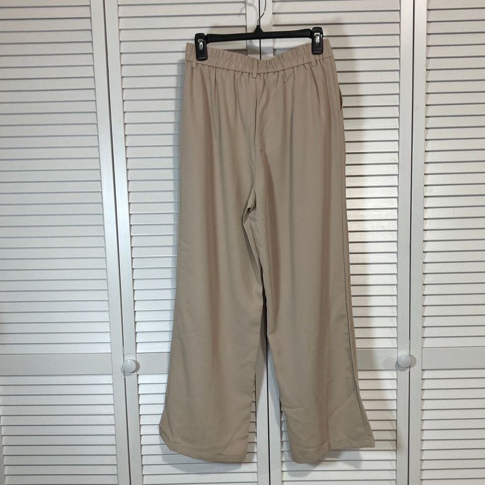Other NWT Lillusory Khaki High Waisted Wide Leg Dress Pants M Size 29" - 2 Thumbnail