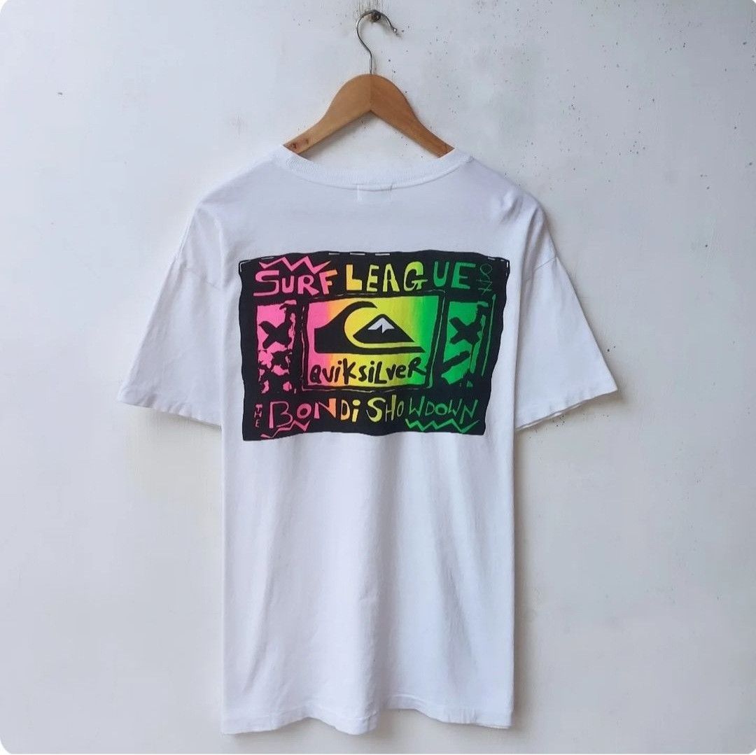 Quiksilver Vtg 90s QUIKSILVER Surf Beach Tshirt Size US M / EU 48-50 / 2 - 2 Thumbnail
