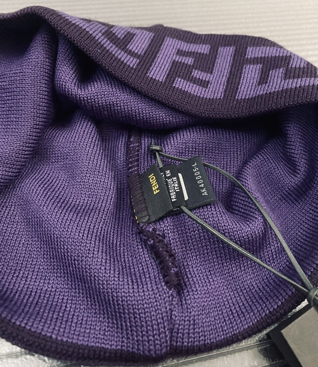 Fendi Fendi 🇮🇹 Mauve Purple Wool FF Beanie Skullcap unisex NEW Size ONE SIZE - 3 Thumbnail
