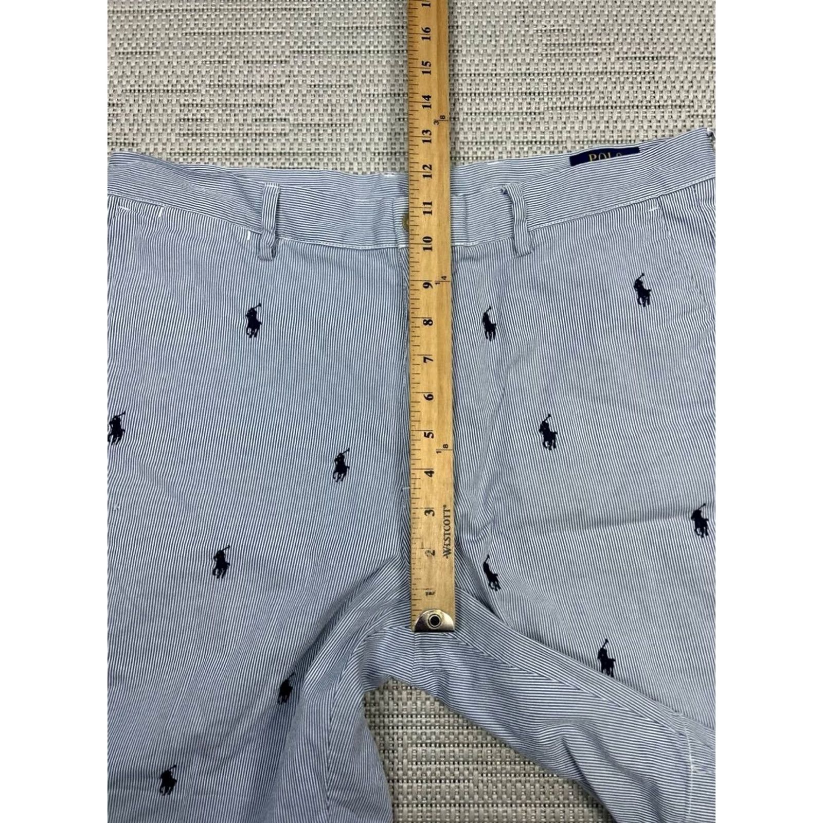 Polo Ralph Lauren Polo Ralph Lauren Chino Shorts Men 34 Gray Striped Fit All Over Pony Logo Cotton Size US S / EU 44-46 / 1 - 7 Thumbnail
