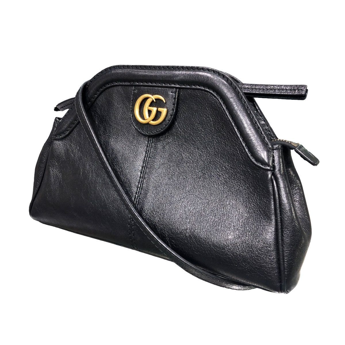 image of Gucci Shoulder Bag Liber Small Cat Head Black Leather, Women's