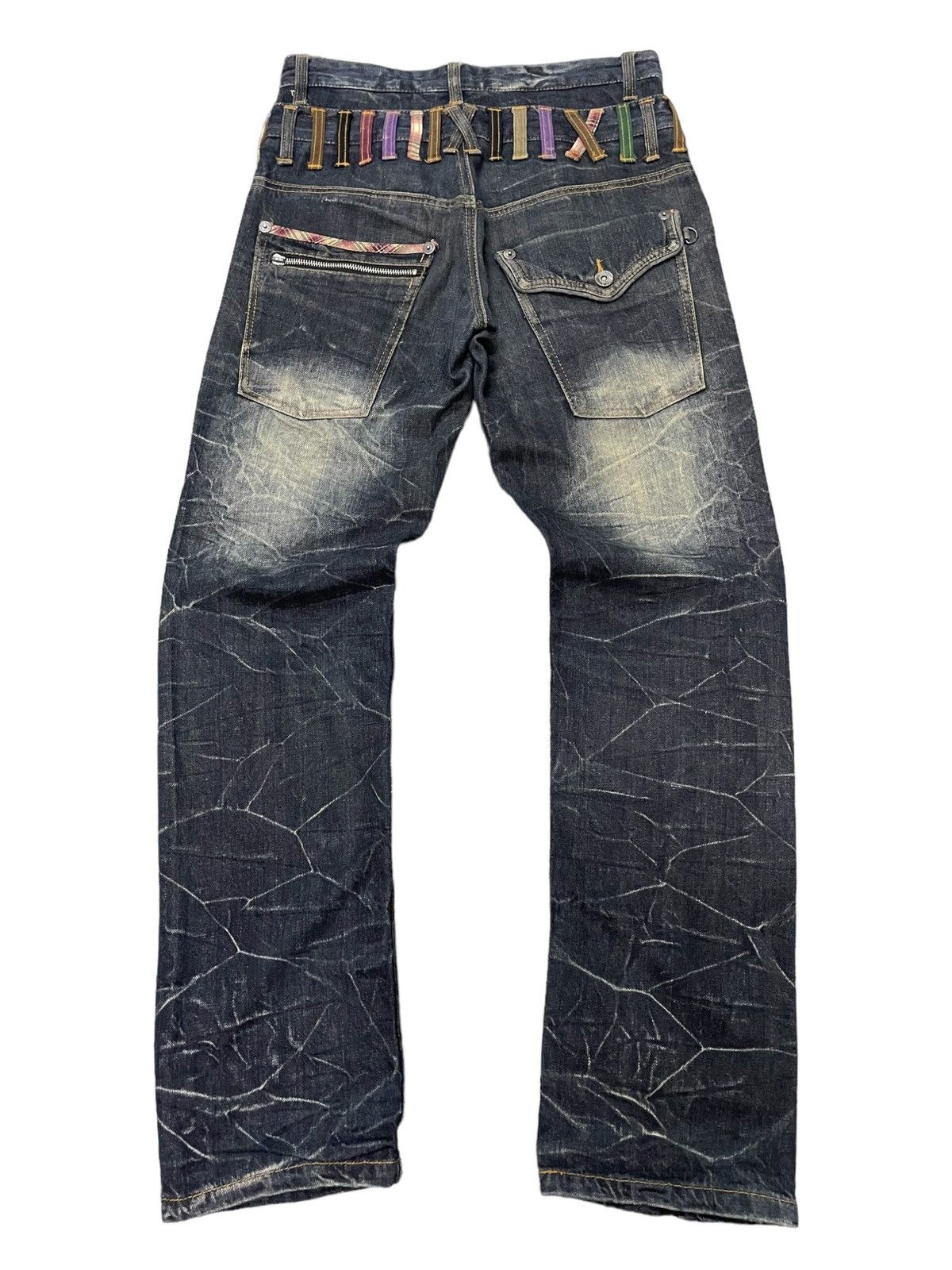 GOSTAR DE FUGA × Hysteric Glamour Nylaus Japan Mud Wash Double Waist Claw Mark Jeans Size US 30 / EU 46 - 2 Thumbnail