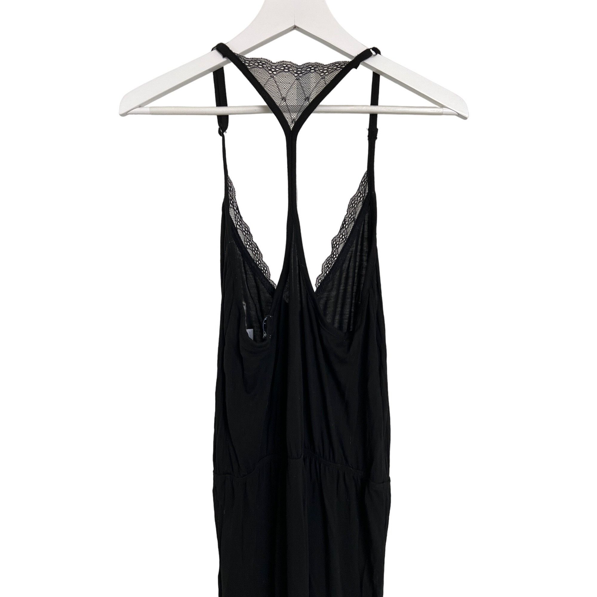 Splendid Splendid Black Lace-Trimmed Lounge Jumpsuit Size 26" / US 2 / IT 38 - 7 Thumbnail
