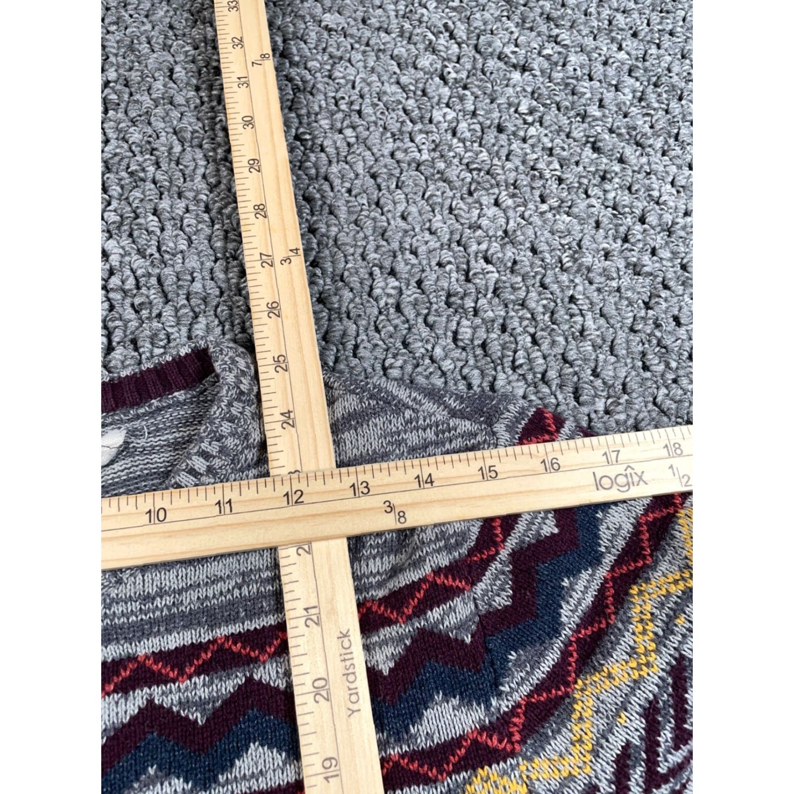 Vintage Urban Pipeline Sweater Adult Medium Gray Marled Fair Isle Pattern Cotton Knit Ski Size US M / EU 48-50 / 2 - 7 Thumbnail