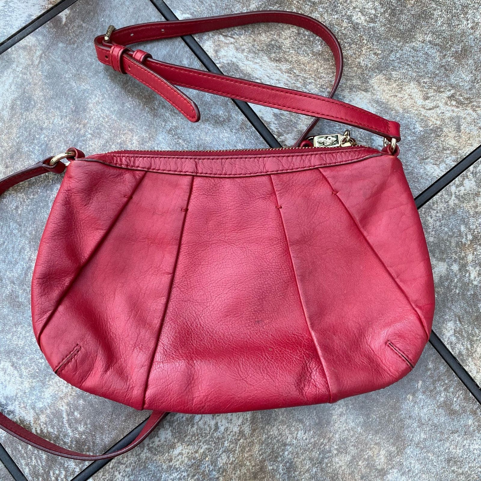 Cole Haan Cole Haan Red Leather Adele Pleated Small Crossbody Bag Size ONE SIZE - 6 Thumbnail