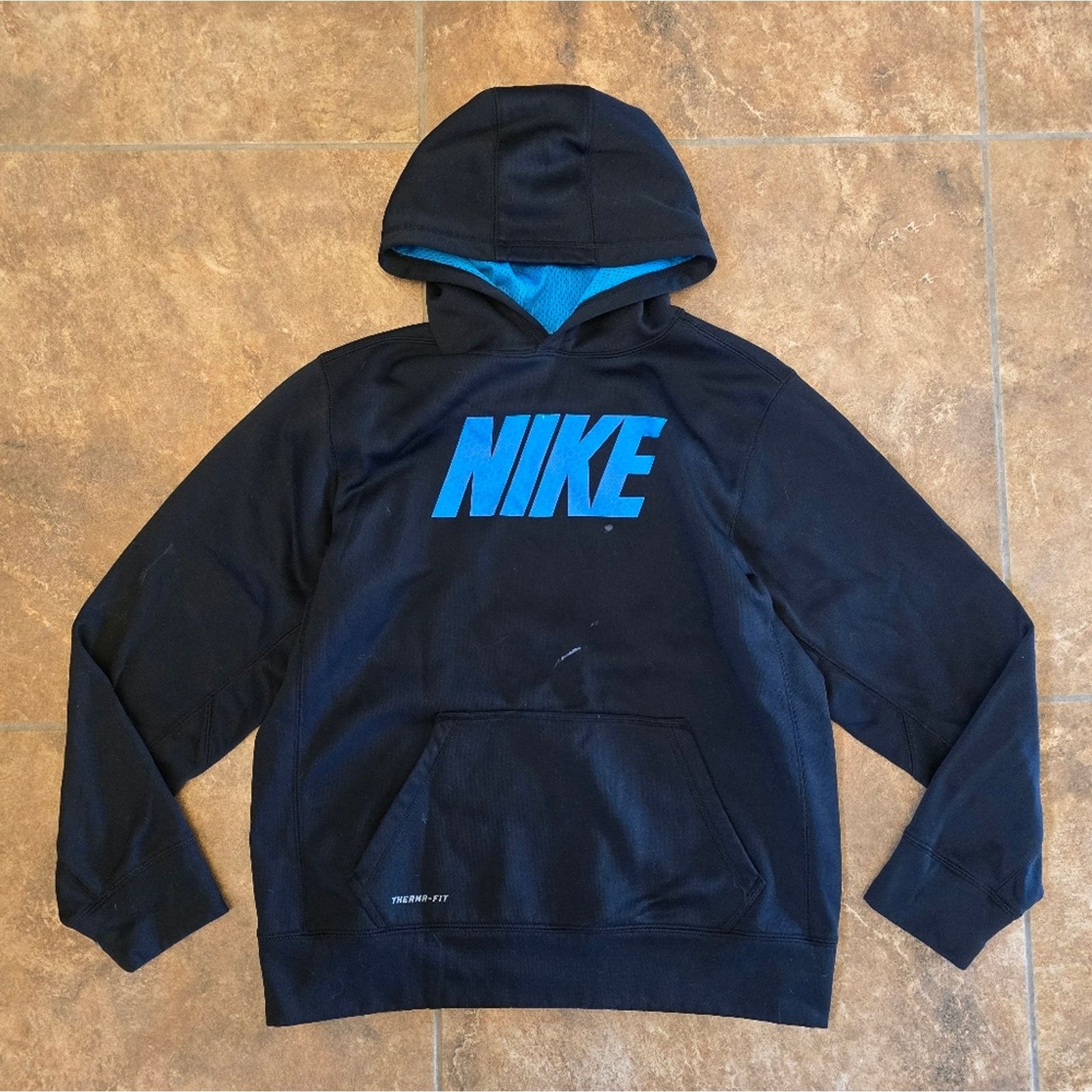 Nike Black Blue | NIKE | Hoodie Long Sleeve Size XL / US 12-14 / IT 48-50 - 1 Thumbnail