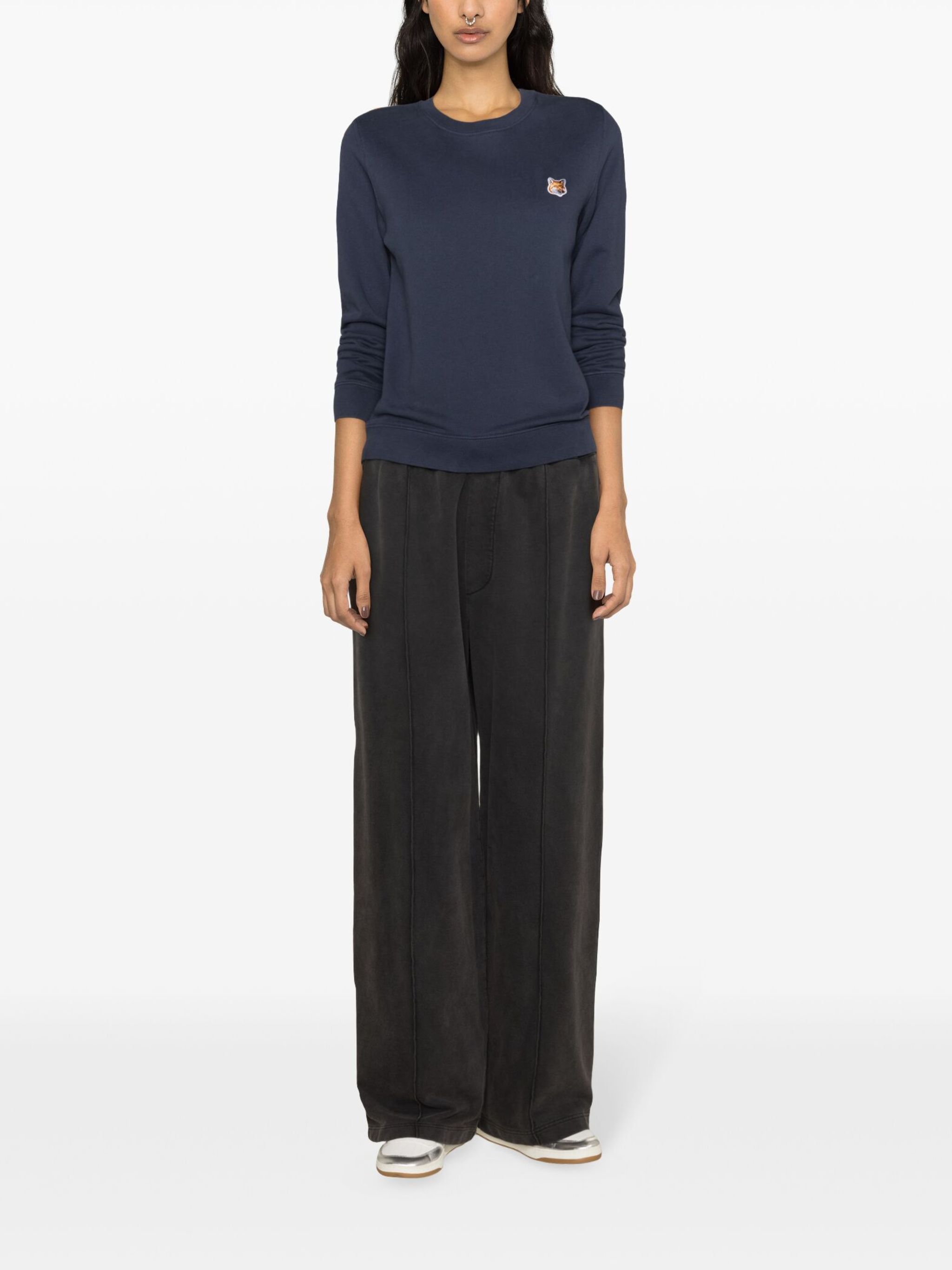 Maison Kitsune o1s22i1n1124 Fox Head Regular Fit Sweatshirt in Blue Size XS / US 0-2 / IT 36-38 - 2 Thumbnail