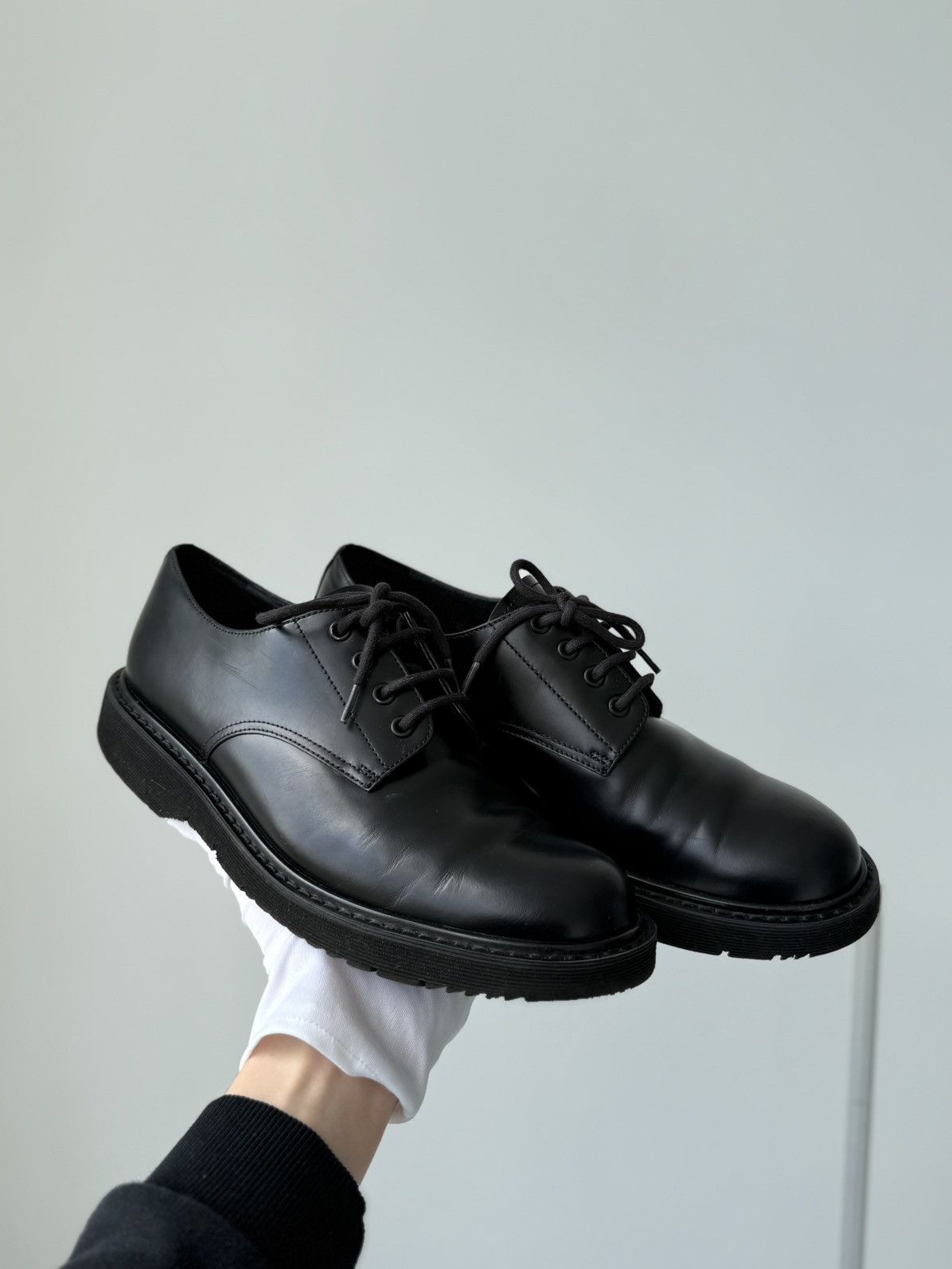 Prada Prada Leather Derby Shoes Black Classic Lace Up Italy Size US 10 / EU 43 - 2 Thumbnail