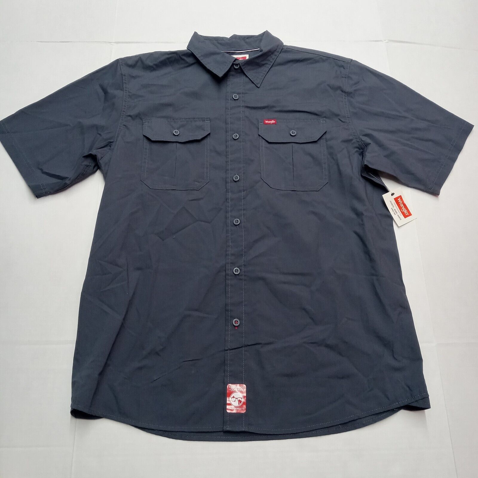 Wrangler Wrangler Shirt Men's L Large Gray Relaxed Fit Short Sleeve Size US L / EU 52-54 / 3 - 1 Thumbnail