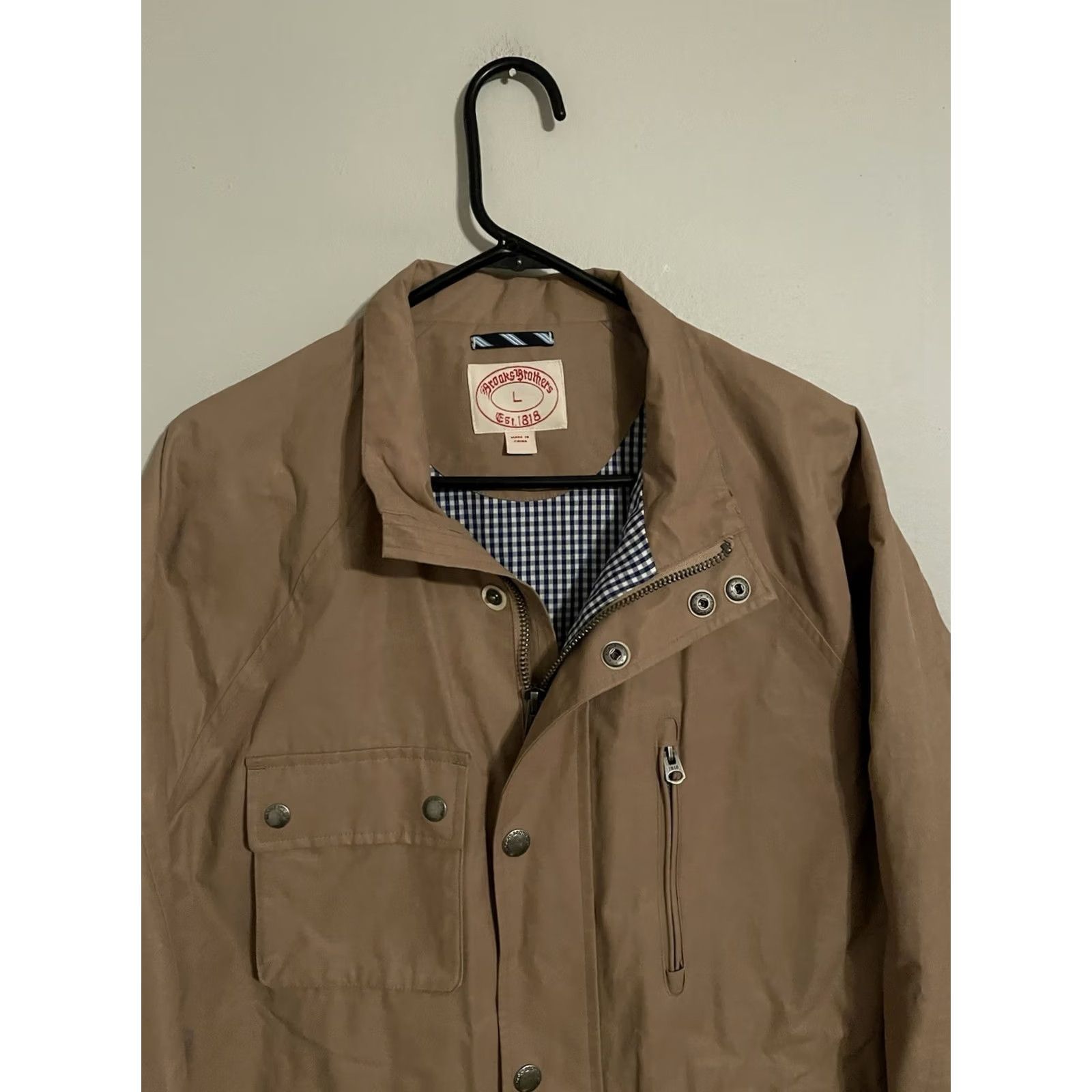 Brooks Brothers Brooks Brothers 1818 Waxed Cotton Chore Utility Jacket - Beige Khaki - Men’s Large / L / Jacket Size US L / EU 52-54 / 3 - 3 Thumbnail