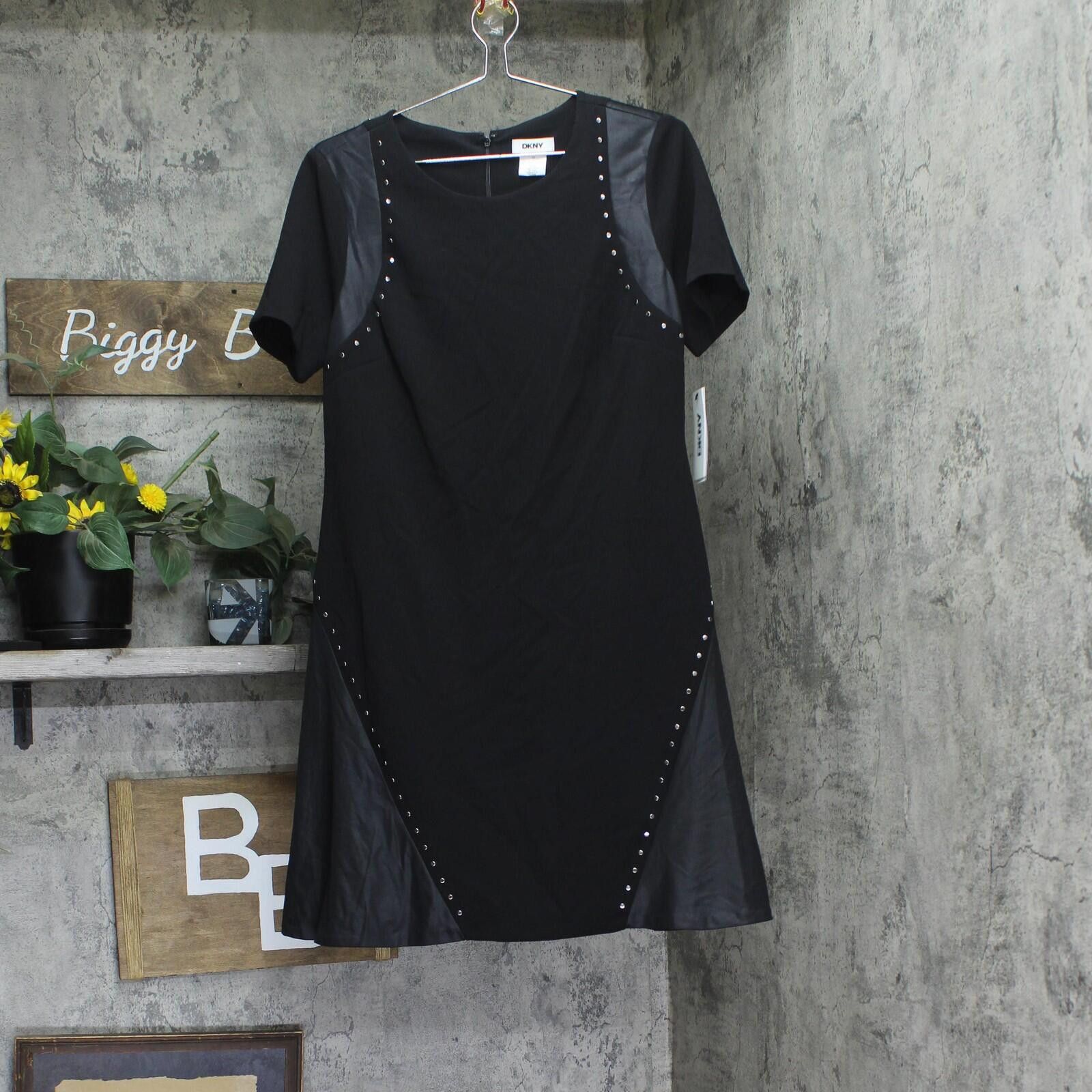 DKNY Nwt Dkny Mixed-media Fit Flare Dress Dd3j1489 Black 12 Size XL / US 12-14 / IT 48-50 - 1 Thumbnail