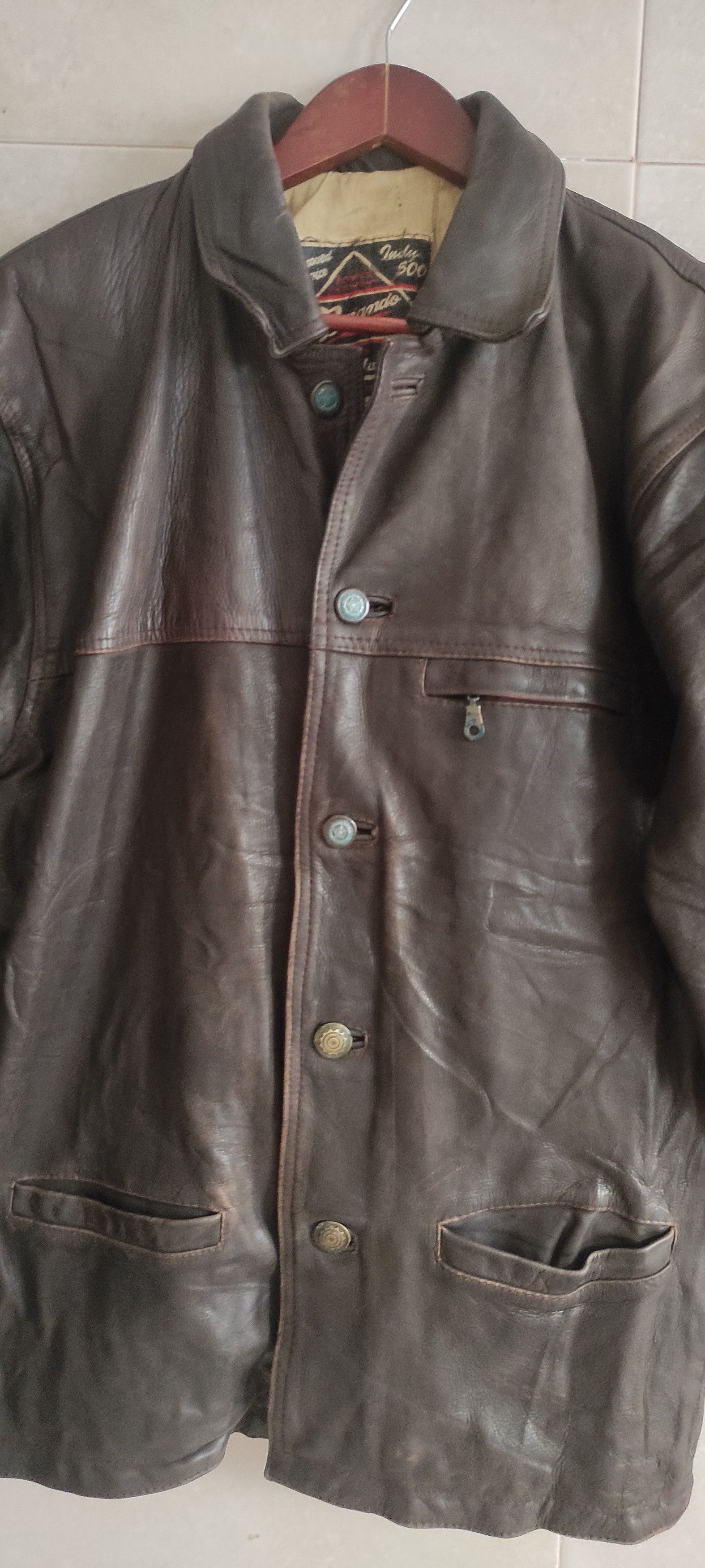 Vintage Brando US Navy Classic Motorcycle Biker Real Leather Jacket Size US L / EU 52-54 / 3 - 3 Thumbnail
