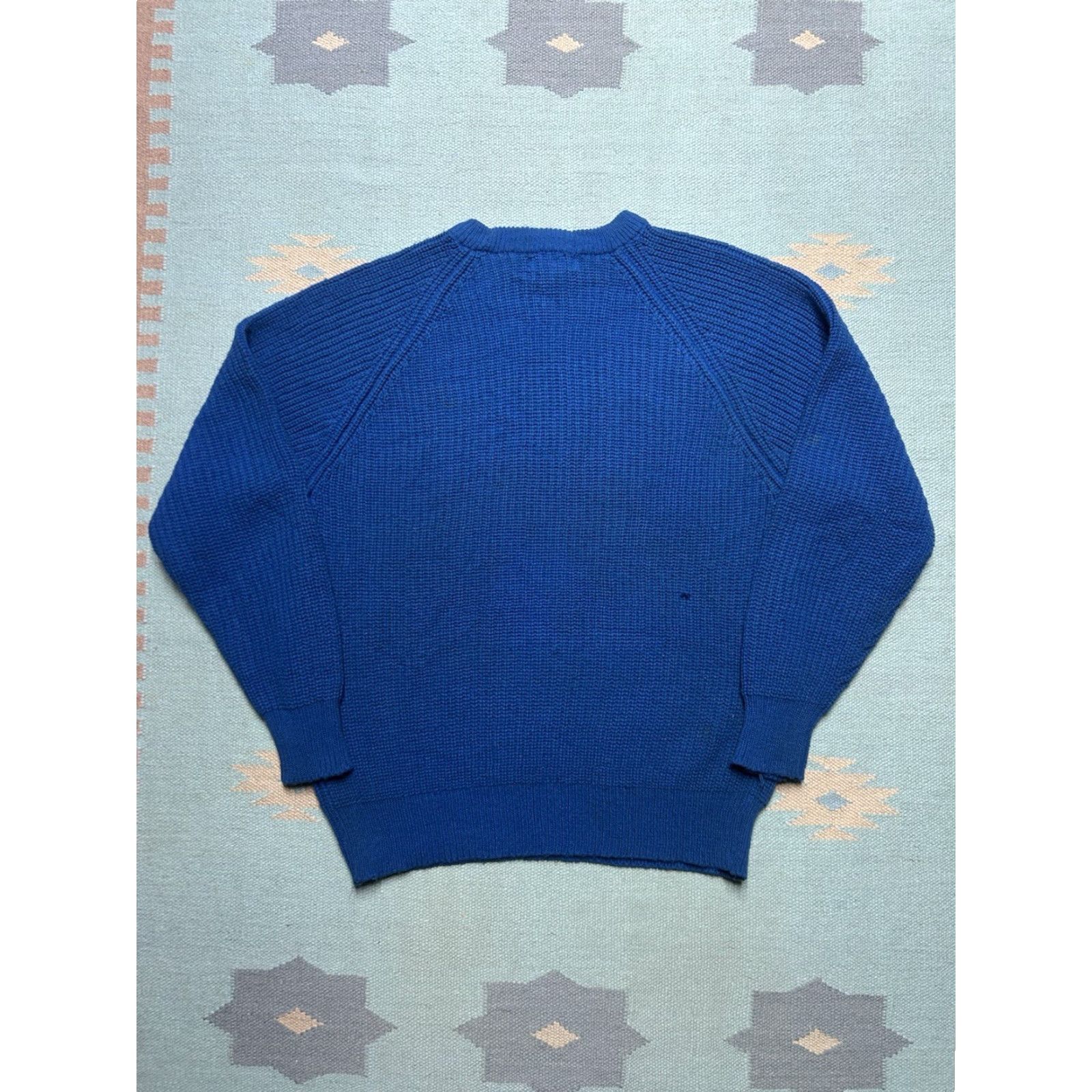 Sears VINTAGE Sears acrylic sweater chunky cable knit blue raglan pullover crewneck XL Size US XL / EU 56 / 4 - 5 Thumbnail