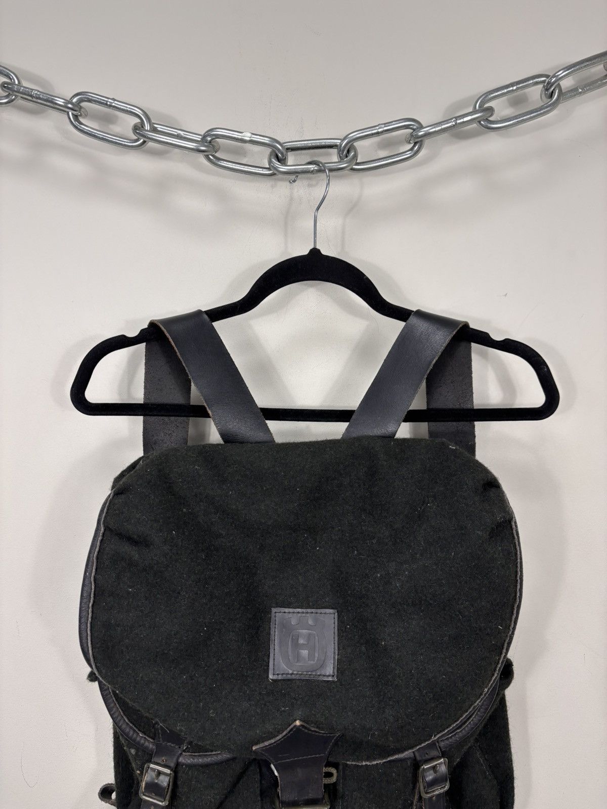 Other Vintage 1980s Husqvarna Motorcycle Backpack Wool Leather Size ONE SIZE - 3 Thumbnail