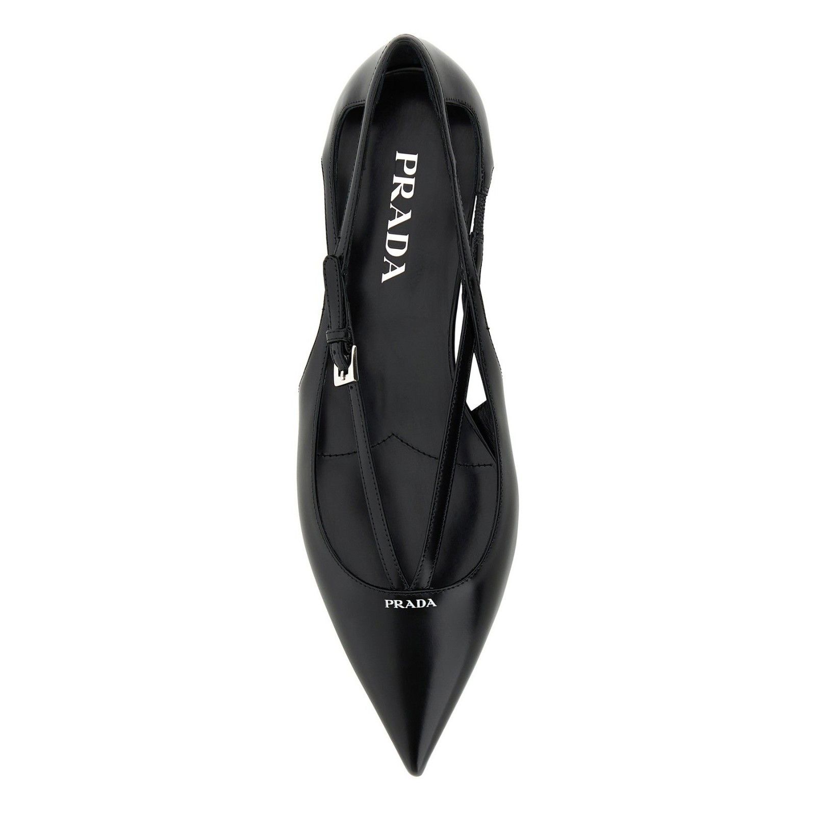 Prada PRADA Triangle Black Leather Ballerina Flats New And Authent Size US 9 / IT 39 - 4 Thumbnail