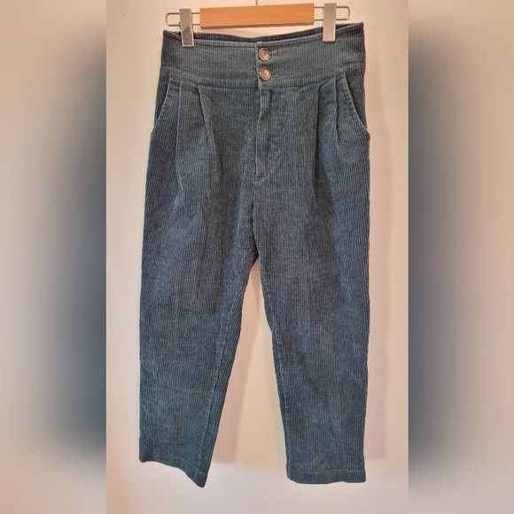 Other Allison Wonderland Green High Waist Corduroy Pants - Size 2 Size 26" / US 2 / IT 38 - 5 Thumbnail