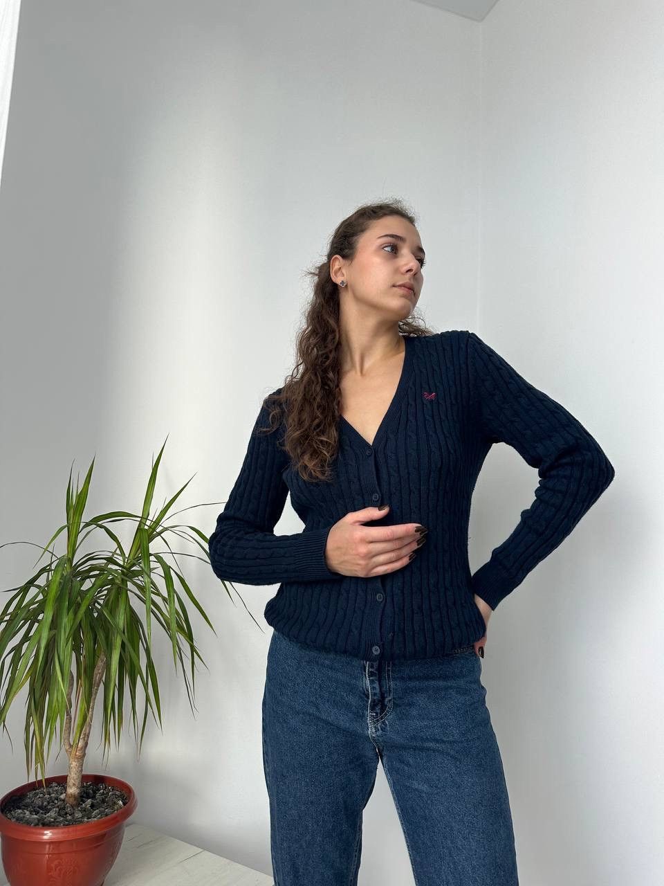Vintage Vintage Cardigan Blue Jumper Pullover Womens Sweater Size L / US 10 / IT 46 - 3 Thumbnail