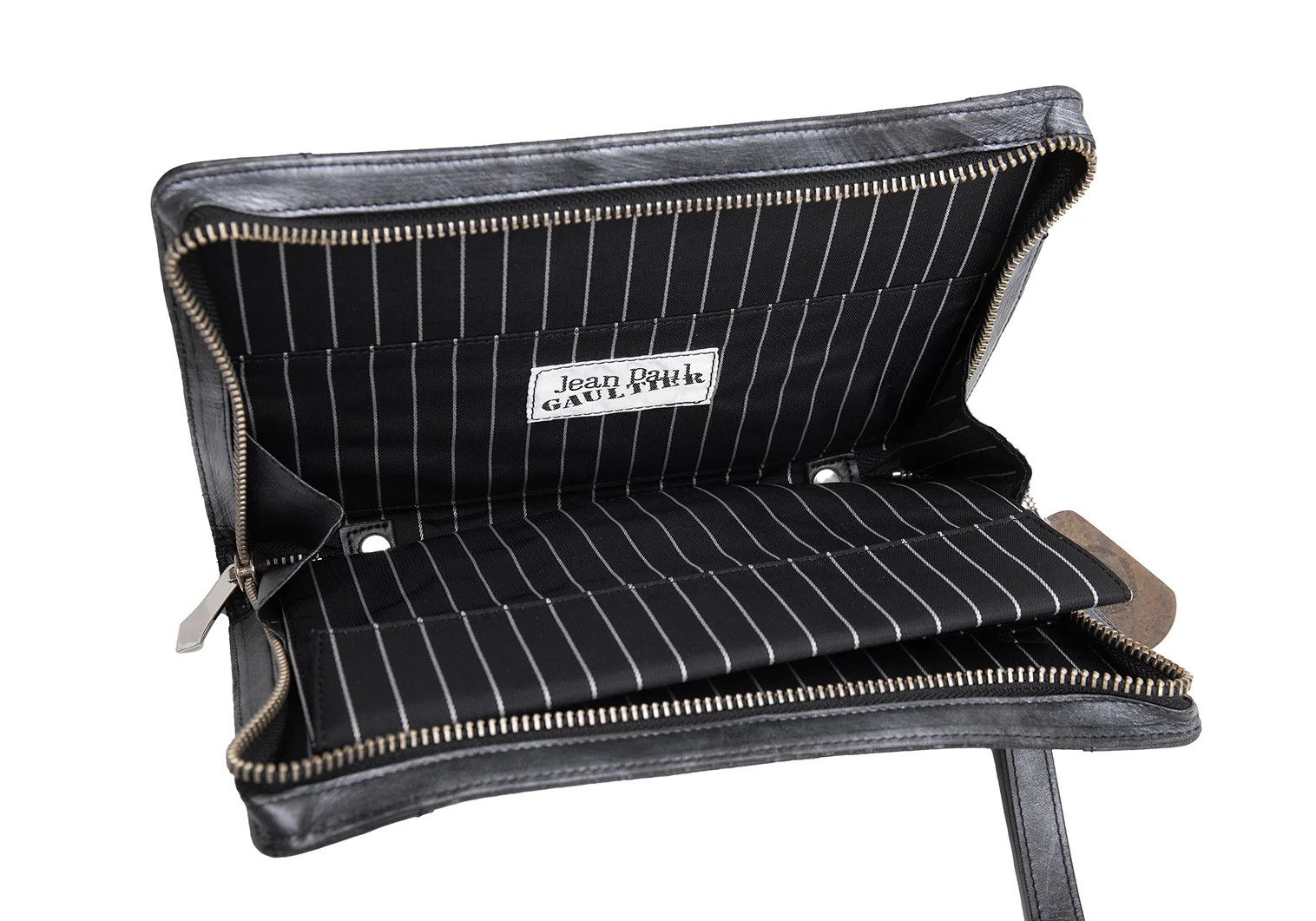 Jean Paul Gaultier Scratch Logo Embossed Clutch Bag in Black Size ONE SIZE - 11 Thumbnail