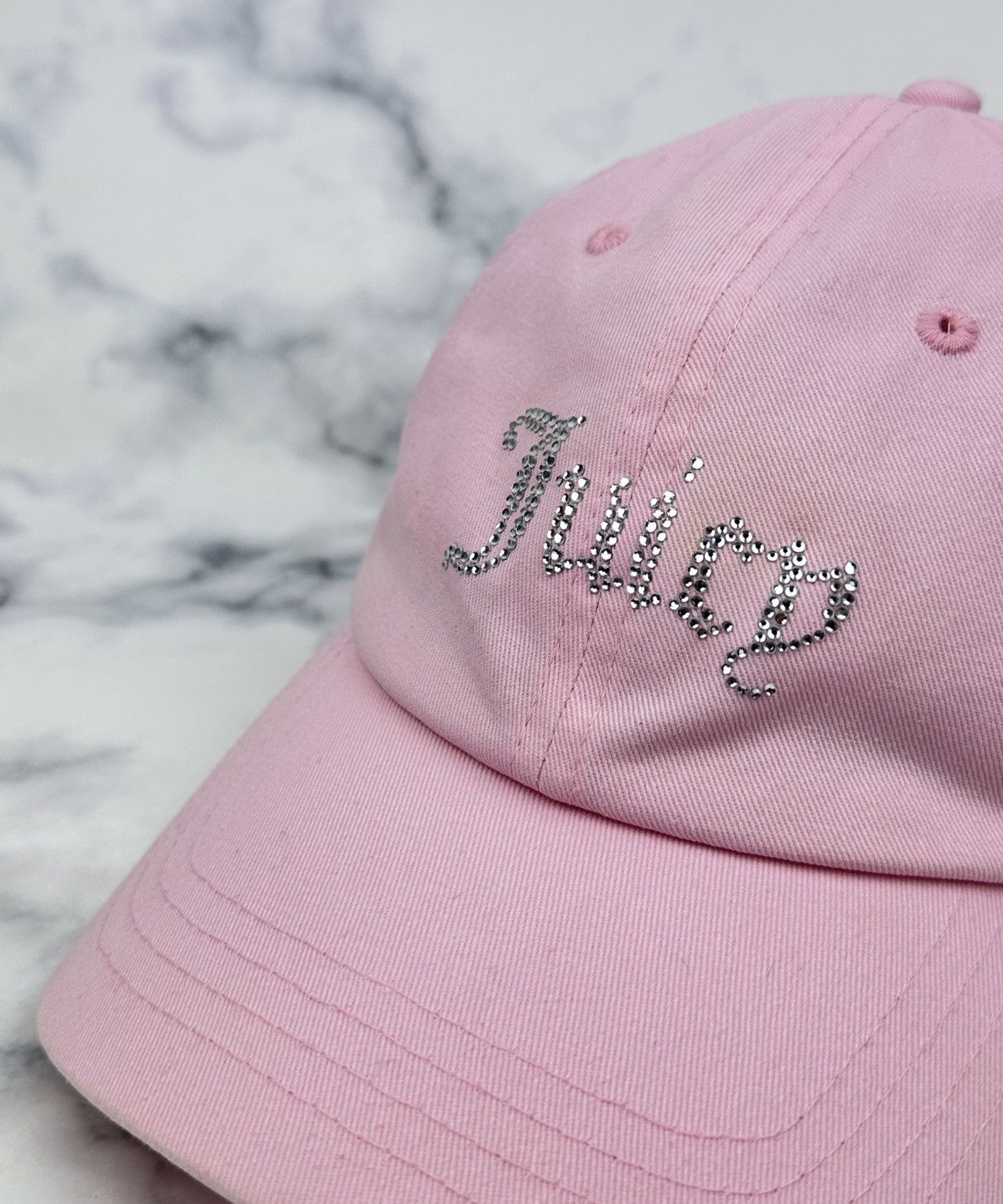 Juicy Couture Jeans Juicy Couture Pink Rhinestone Logo Baseball Cap - Y2K Style Size ONE SIZE - 4 Thumbnail