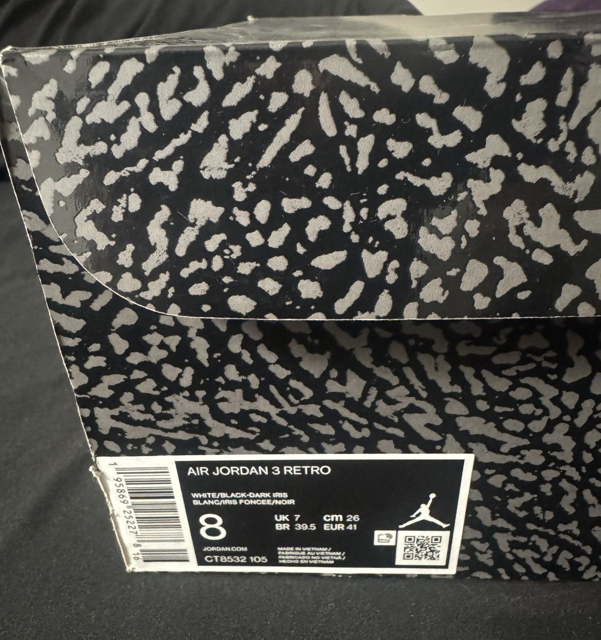 Jordan Brand Jordan 3 Retro ‘Dark Iris’ Size 8M Size US 8 / EU 41 - 9 Thumbnail