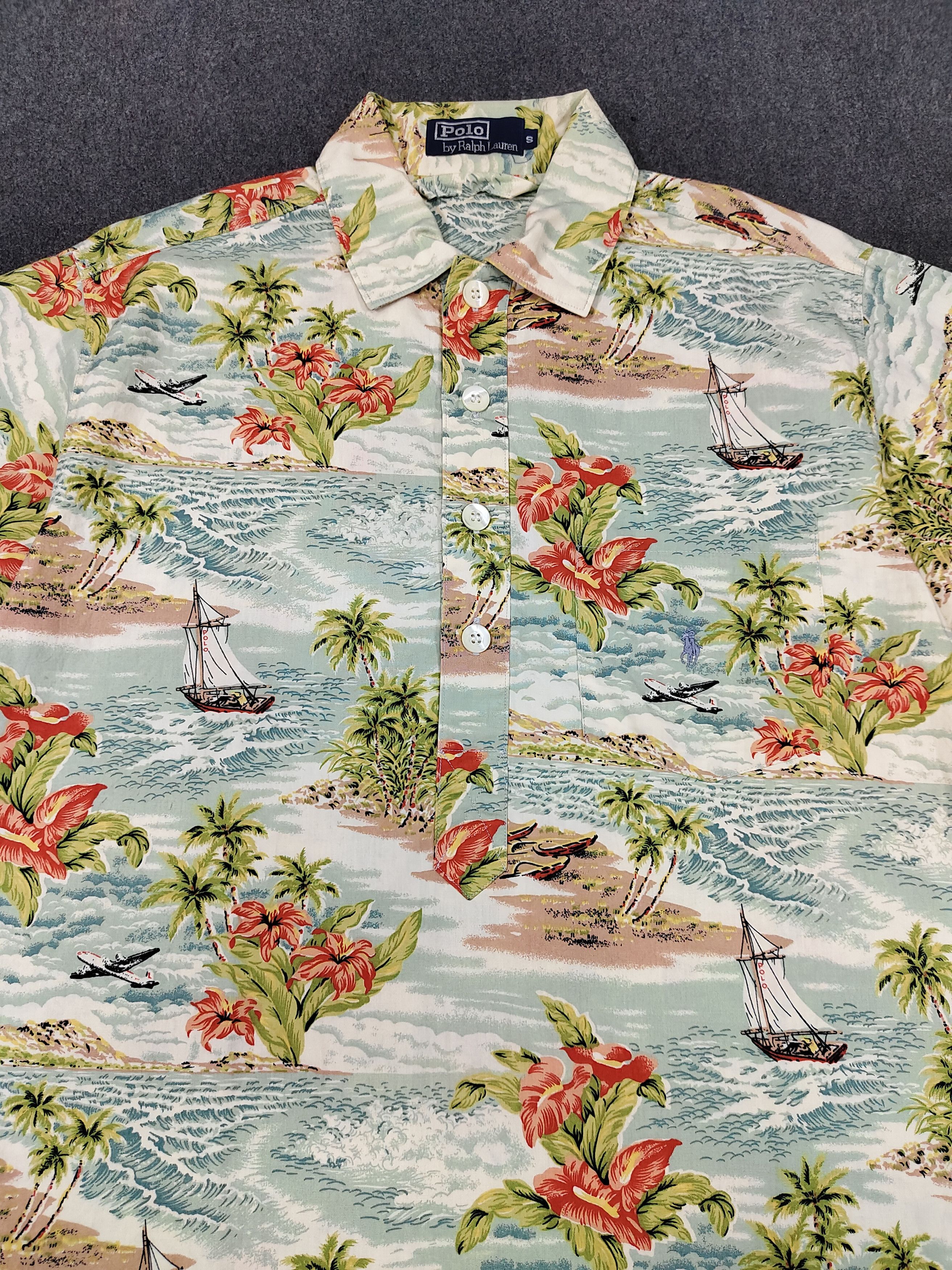 Polo Ralph Lauren 00s Polo Ralph Lauren- Tropical Hawaiian Scenic Shirt Size US S / EU 44-46 / 1 - 2 Thumbnail