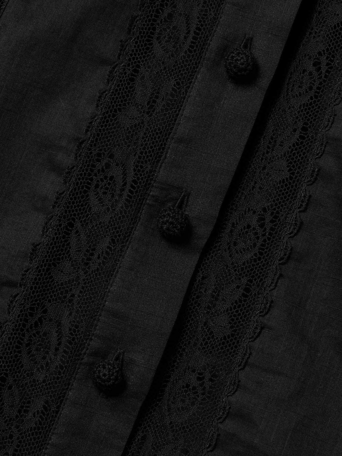 Zimmermann oc11z0226 Halliday Lace-Trimmed Cotton-Voile Shirt In Black Size S / US 4 / IT 40 - 5 Thumbnail