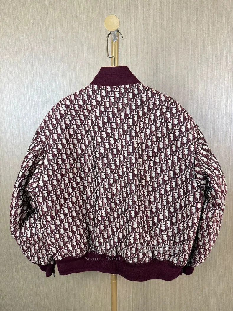Dior Burgundy Monogram Jacket Coat.