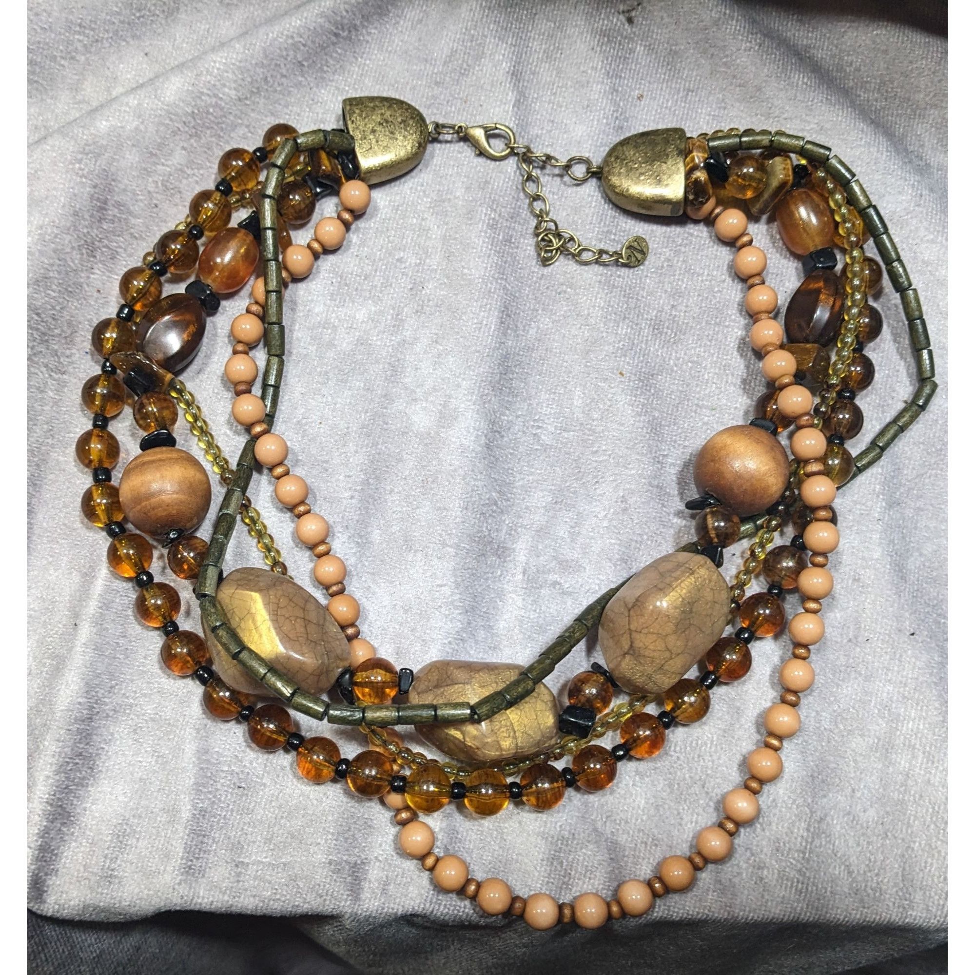 Nordstrom Nordstrom Bohemian Earthy Chunky Multilayer Beaded Necklace Size ONE SIZE - 6 Thumbnail