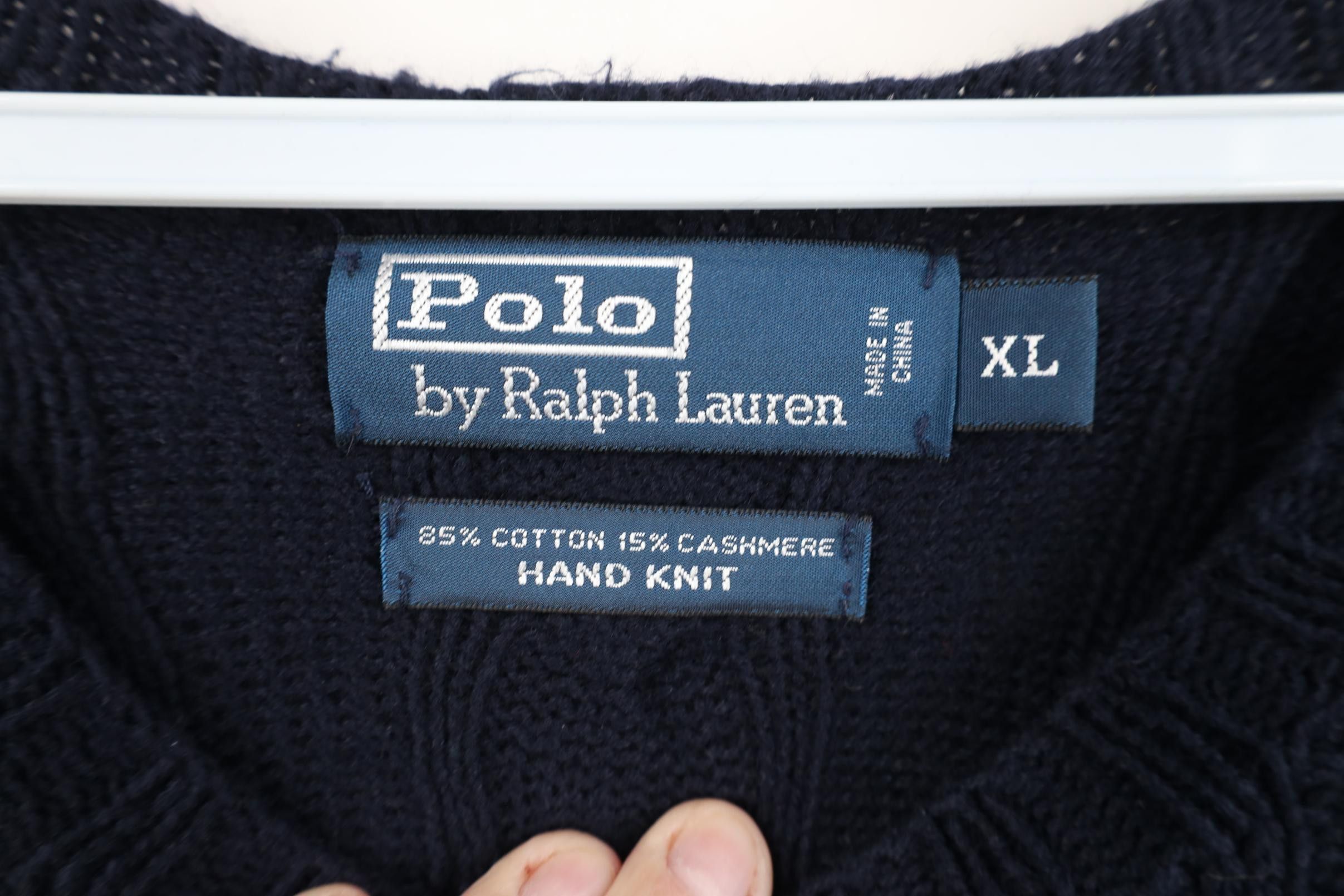 Polo Ralph Lauren Vintage 90s Ralph Lauren Chunky Cable Knit Sweater Blue Size XL / US 12-14 / IT 48-50 - 6 Thumbnail