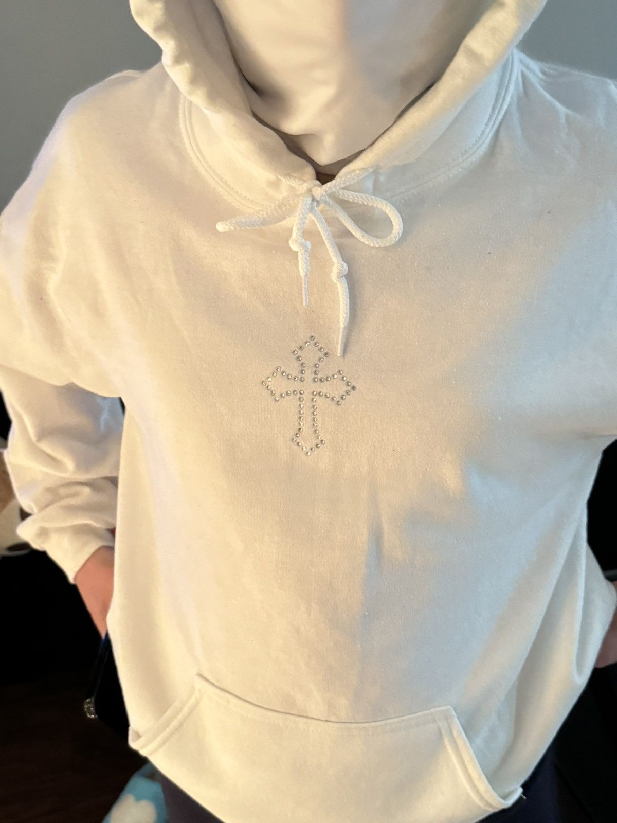 Vintage Rhinestones Poker Cards Cross Vintage Hoodie Size US M / EU 48-50 / 2 - 5 Thumbnail