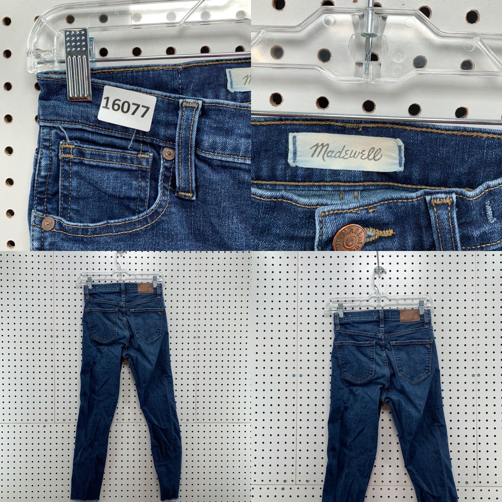 Madewell Madewell Jeans Skinny 26 Women High Rise Stretch Denim Blue 10" Raw Hem XS? Wait. Size 26" / US 2 / IT 38 - 8 Thumbnail