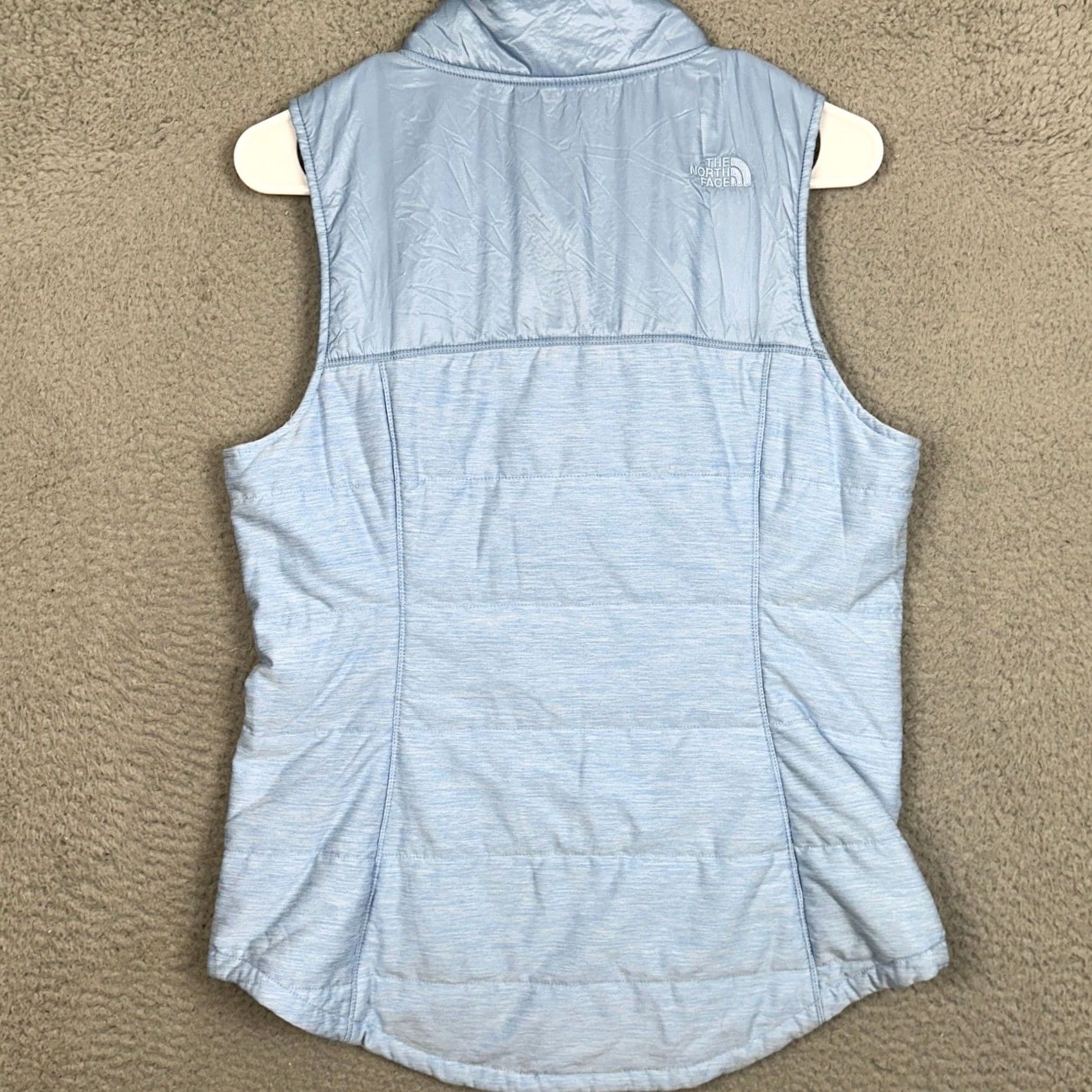 The North Face The North Face Vest Womens Medium Light Blue Heathered Full Zip Insulated Hybrid Vest Womens M Blue Heathered Zip Size M / US 6-8 / IT 42-44 - 3 Thumbnail