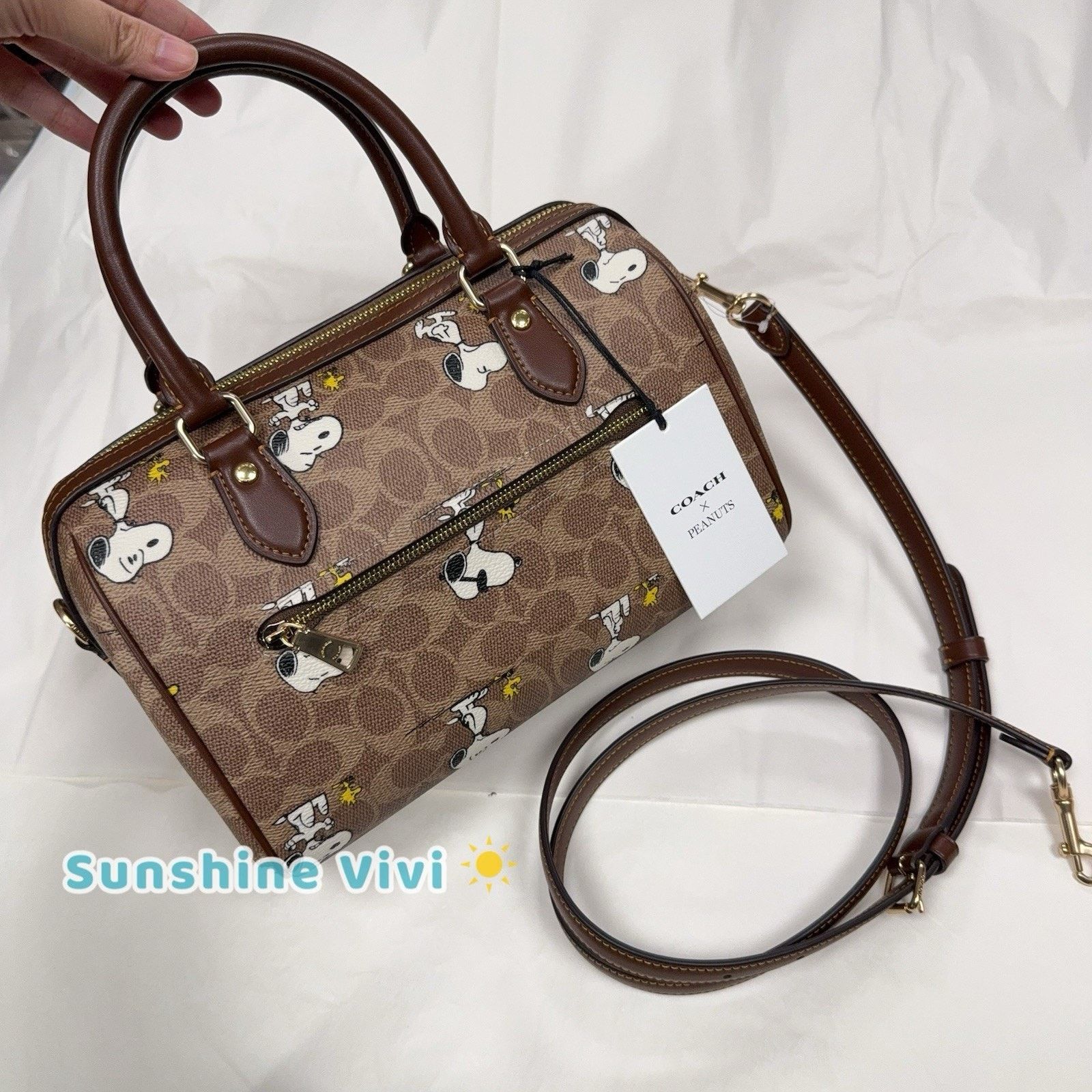 Coach NWT Coach X Peanuts Rowan Satchel Bag Snoopy Print CBM33 Size ONE SIZE - 3 Thumbnail