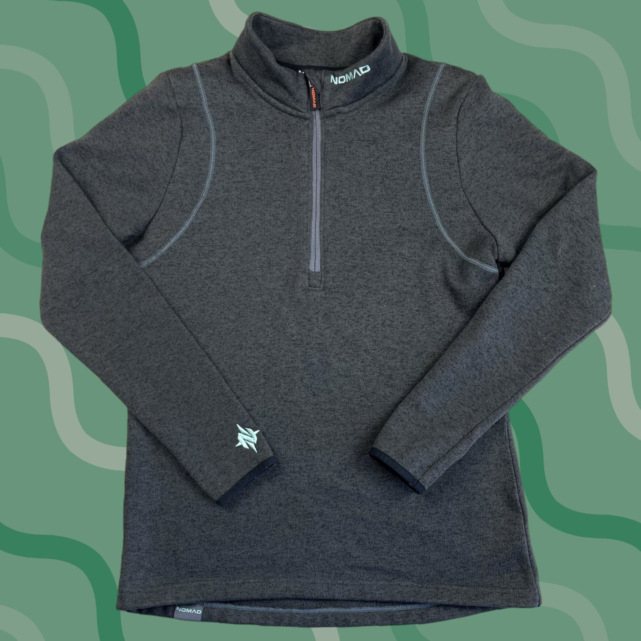 Nomad Nomad Slaysman 1/4 Zip Fleece Synchilla Ski Hiking Sz L Dark Gray Mock Sweatshirt Mens Size L / US 10 / IT 46 - 1 Thumbnail