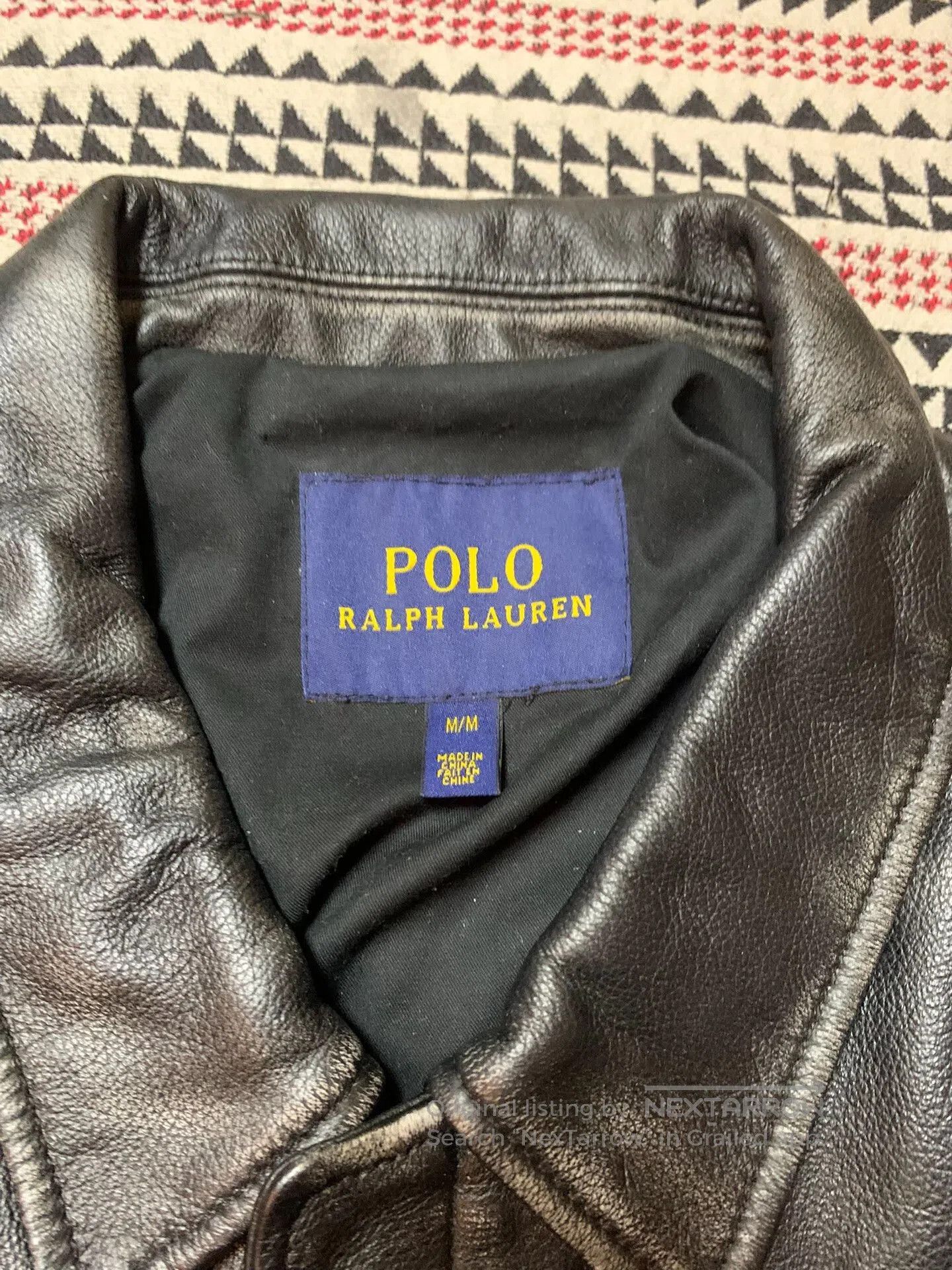 BEANPOLE black leather bomber jacket for men. Size US M / EU 48-50 / 2 - 4 Thumbnail