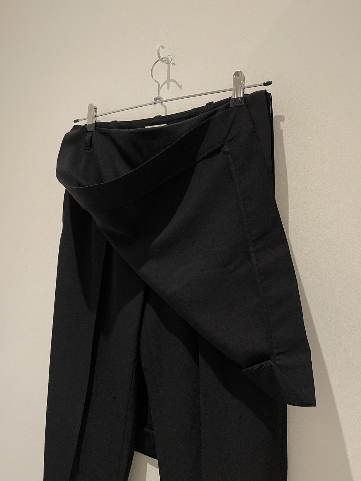 Dries Van Noten Dries Van Noten Black Mixed Wool Hybird Skirt Trousers Size US 30 / EU 46 - 4 Thumbnail