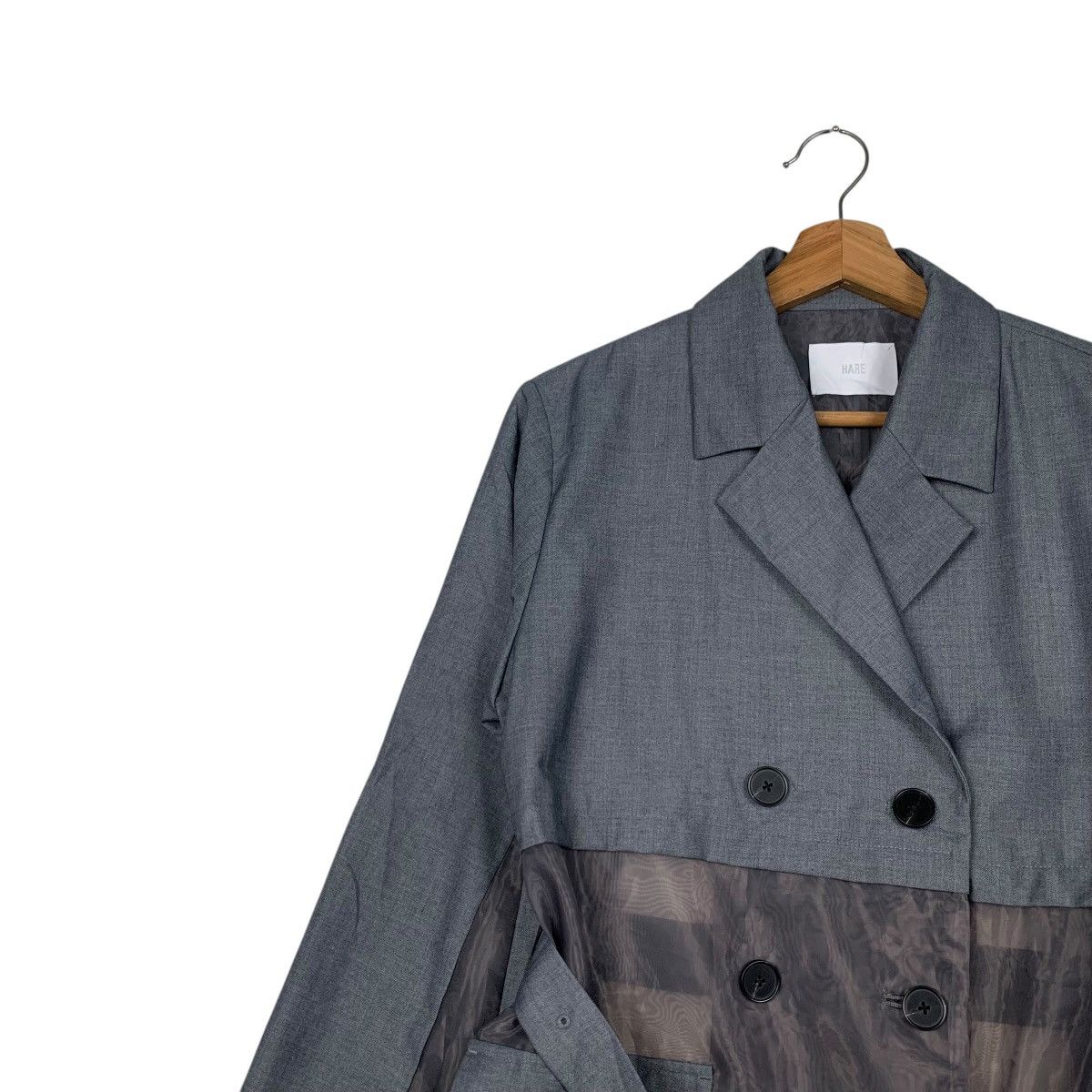 HARE HARE Double Breast Belted Coat Hybrid Design #2256-C100 Size ONE SIZE - 6 Thumbnail
